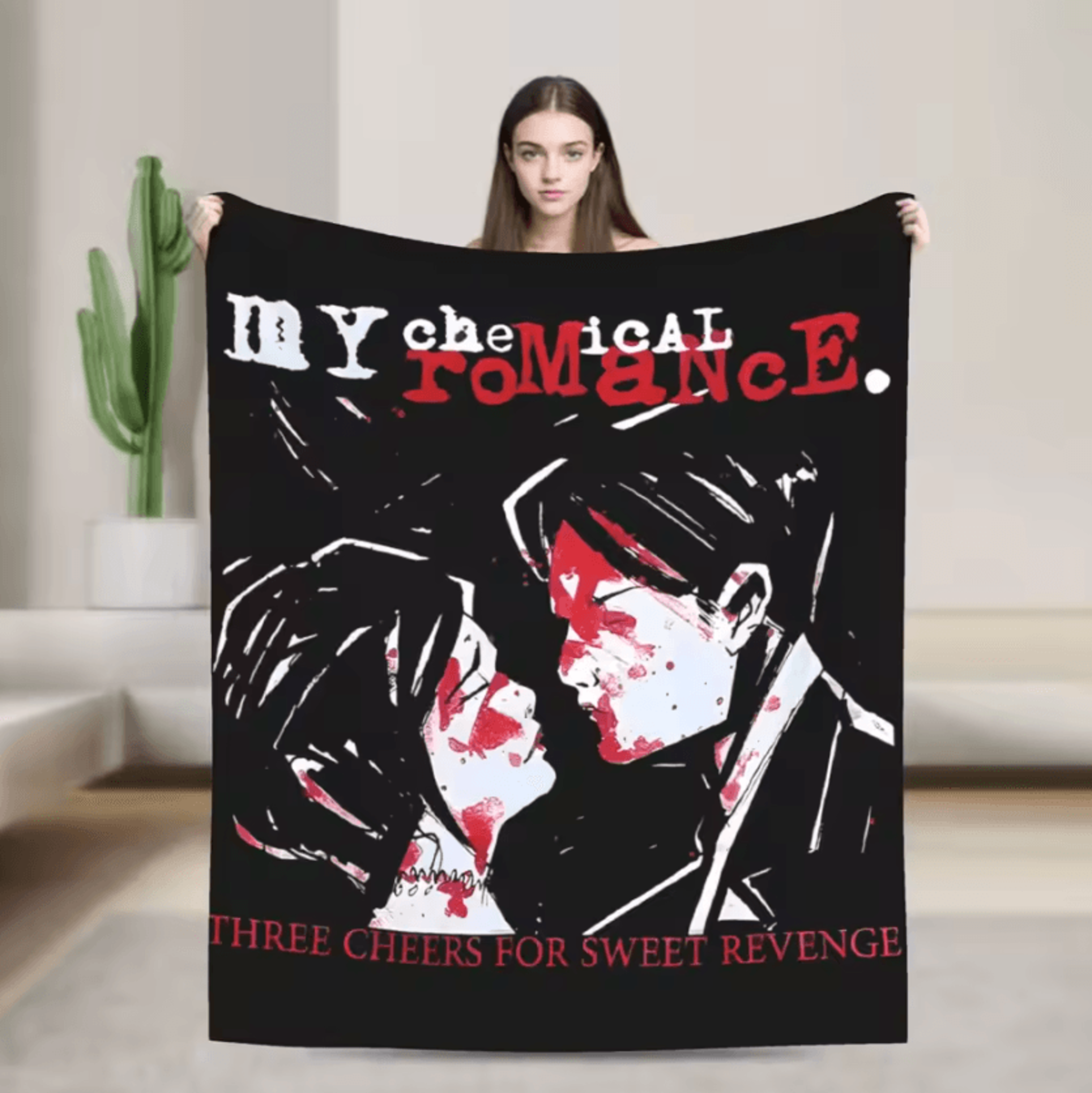 My Chemical Romance Rock Band Flannel Throw Blanket 1