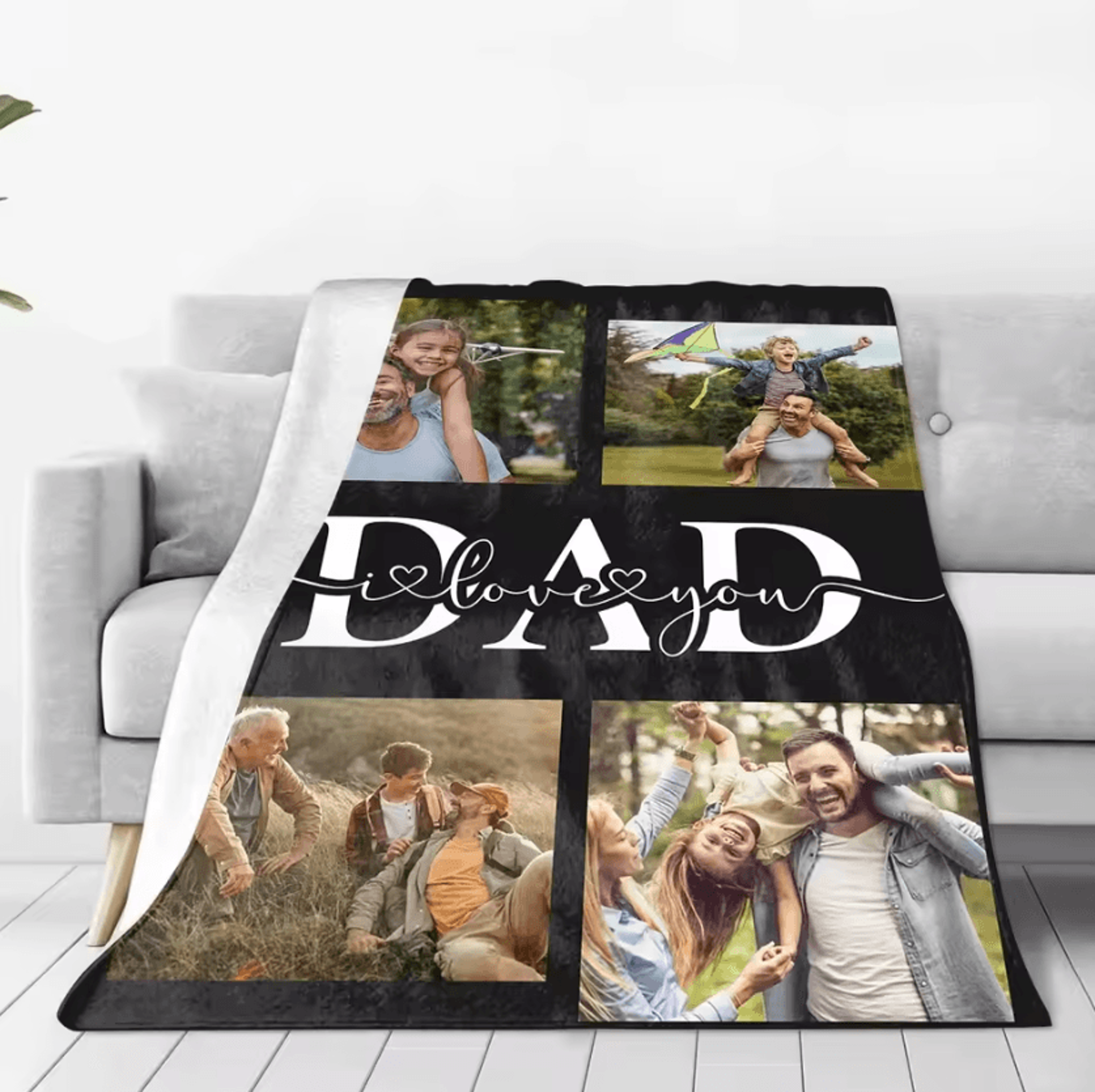 Personalized Photo Blanket For Dad 3