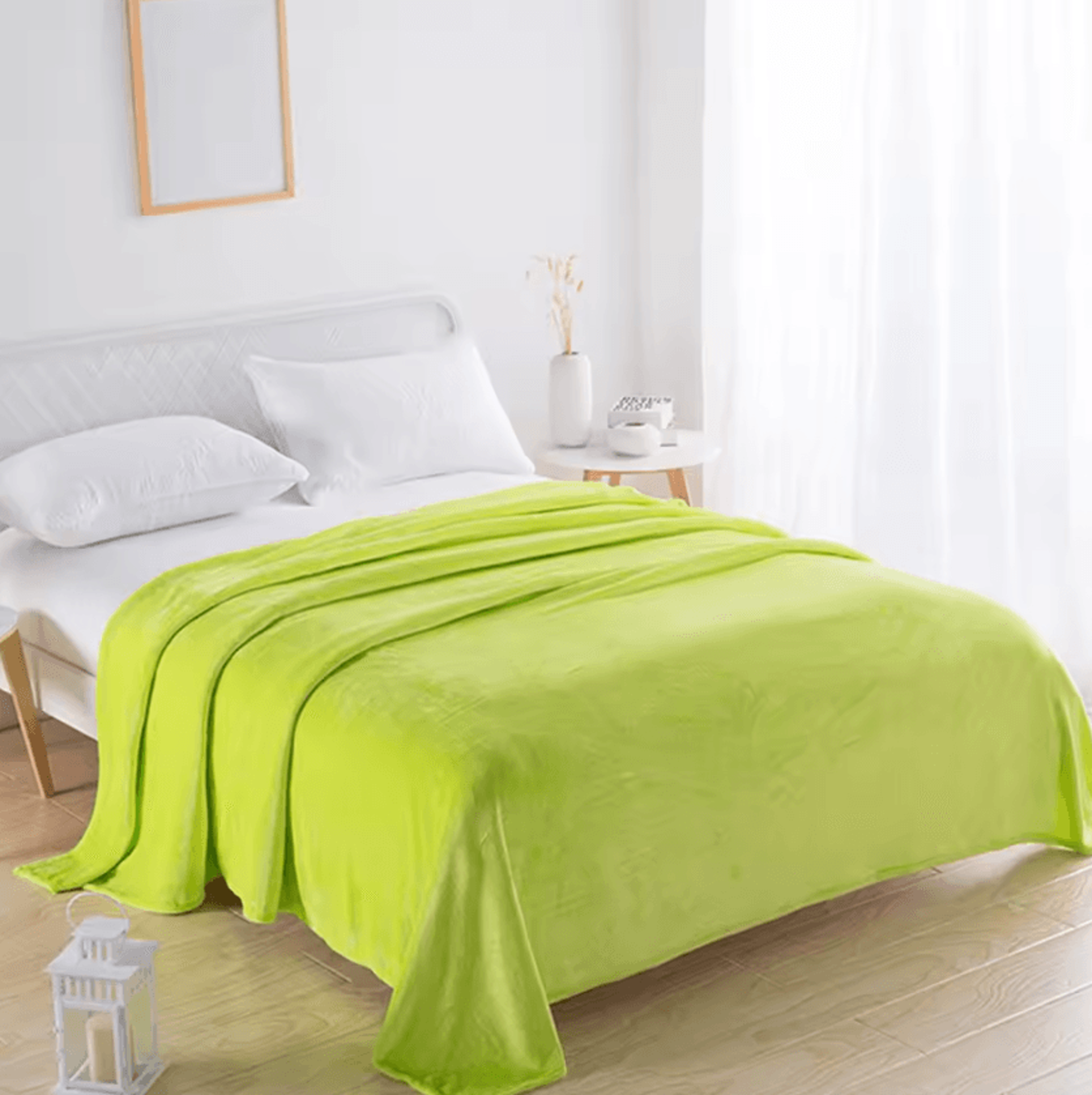 Solid Coral Fleece Soft Warm Throw Blanket 1