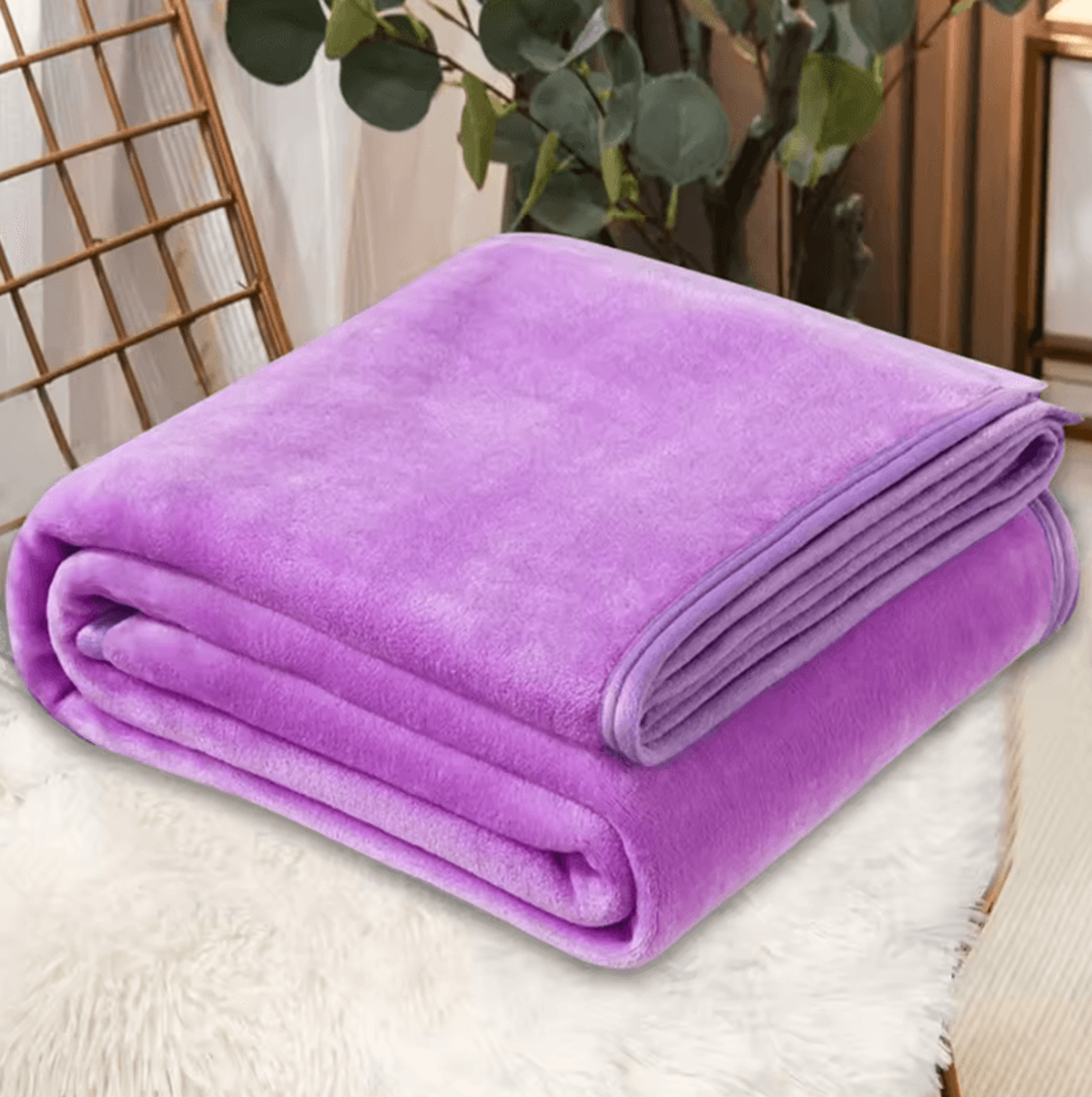 Solid Coral Fleece Soft Warm Throw Blanket 7