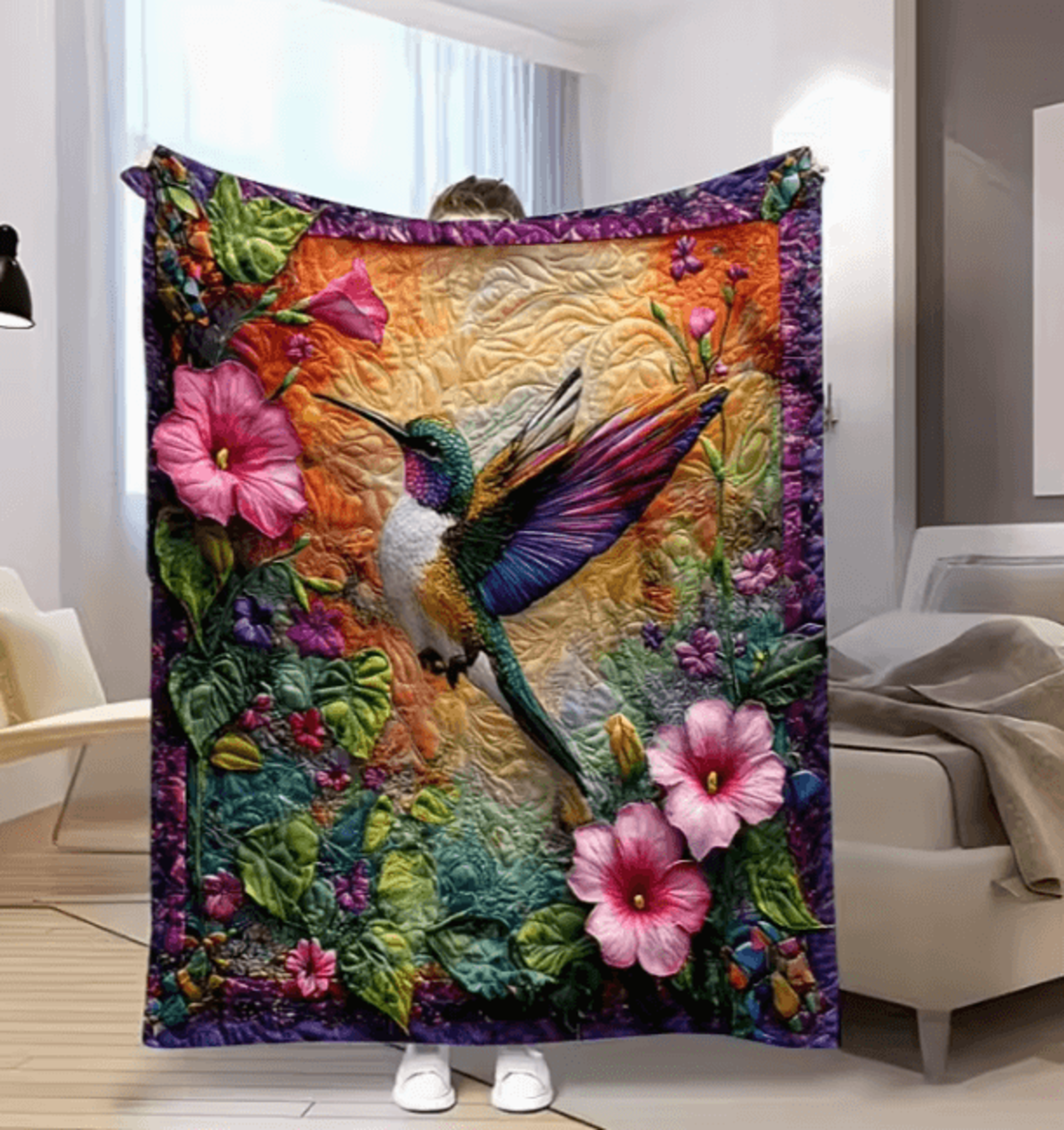 Tropical Jungle Birds Soft Flannel Throw Blanket 4
