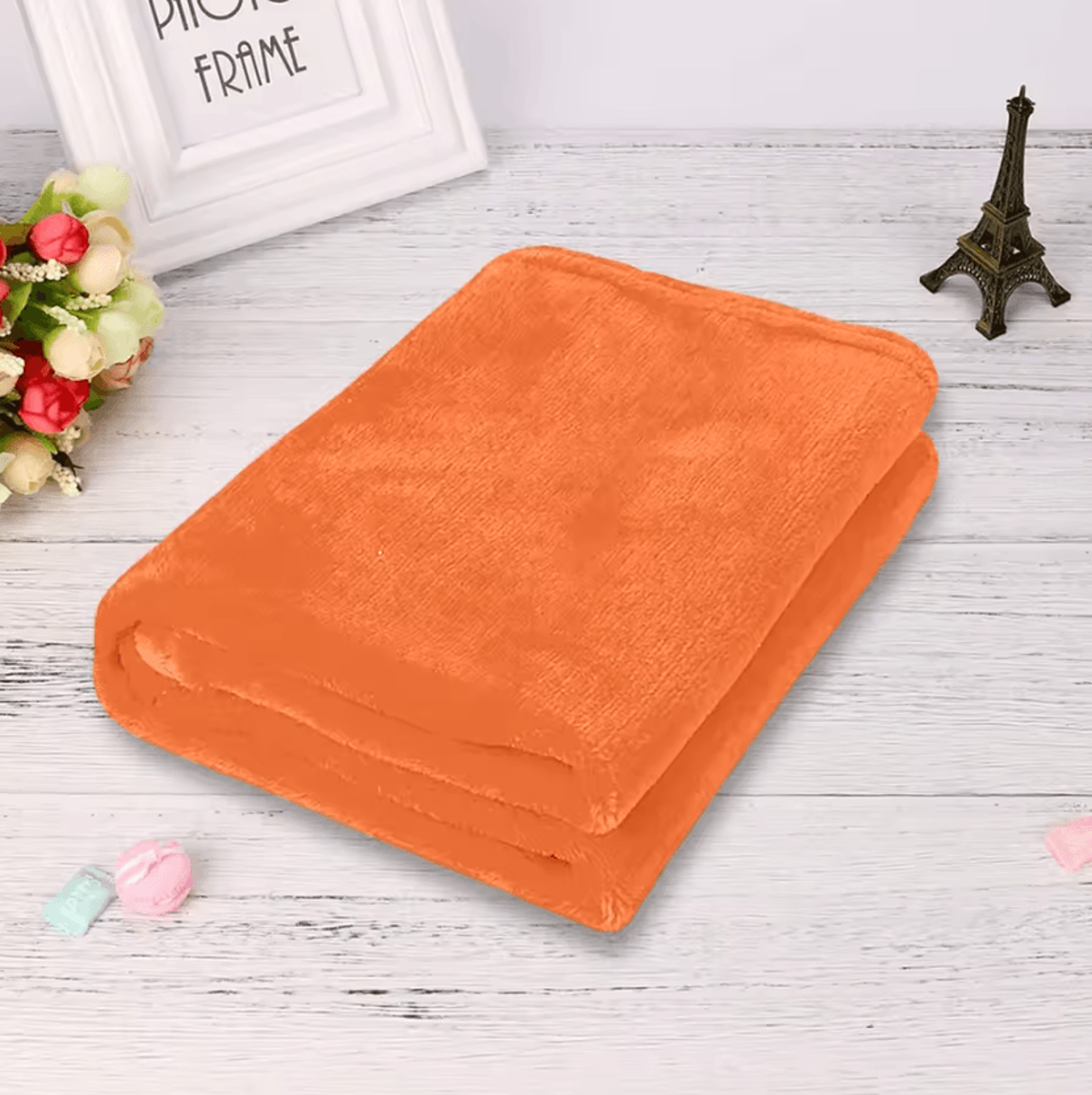 Solid Micro Plush Coral Fleece Throw Blanket 1