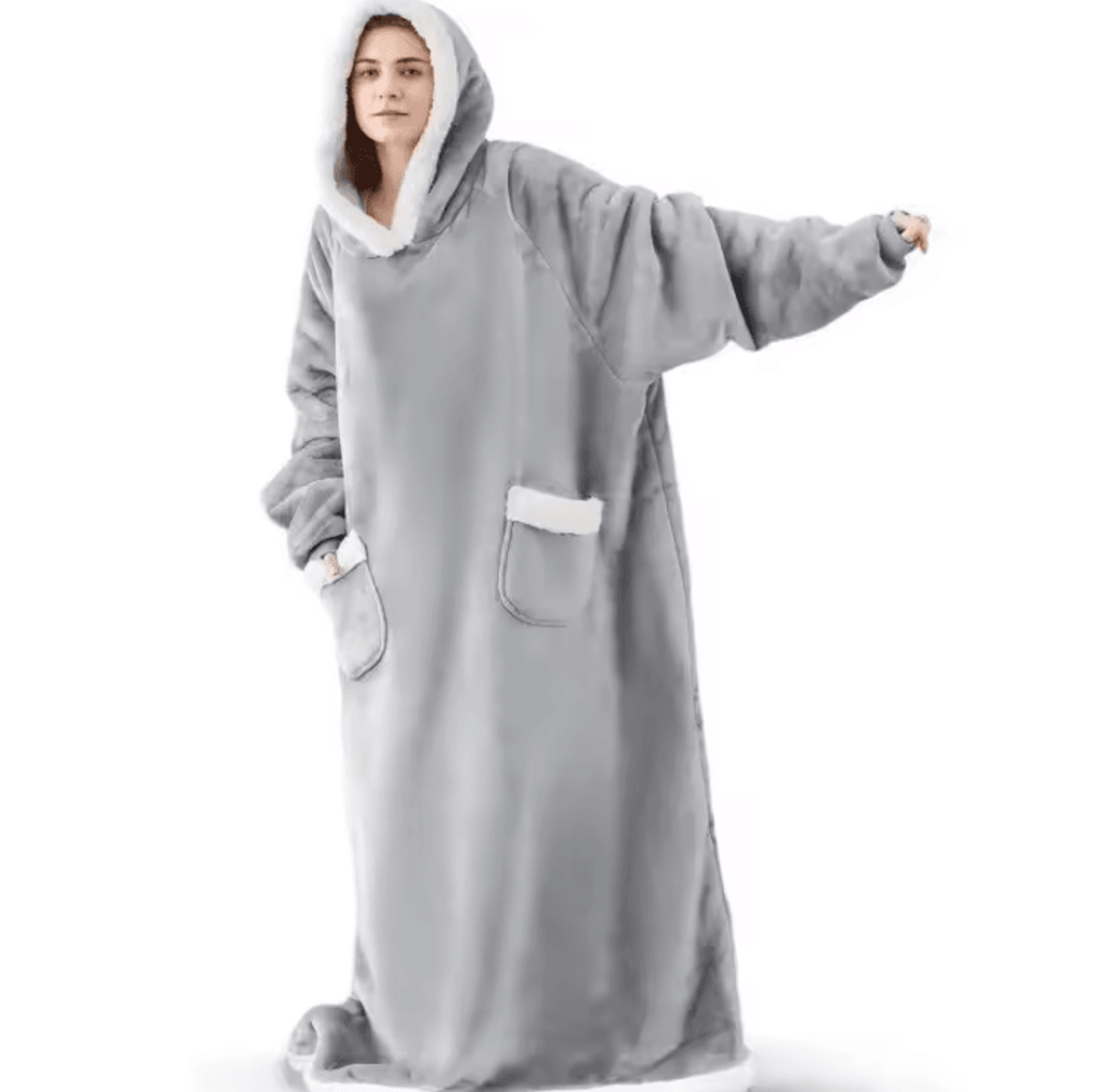 Oversized Fleece Hoodie Wearable Blanket 6