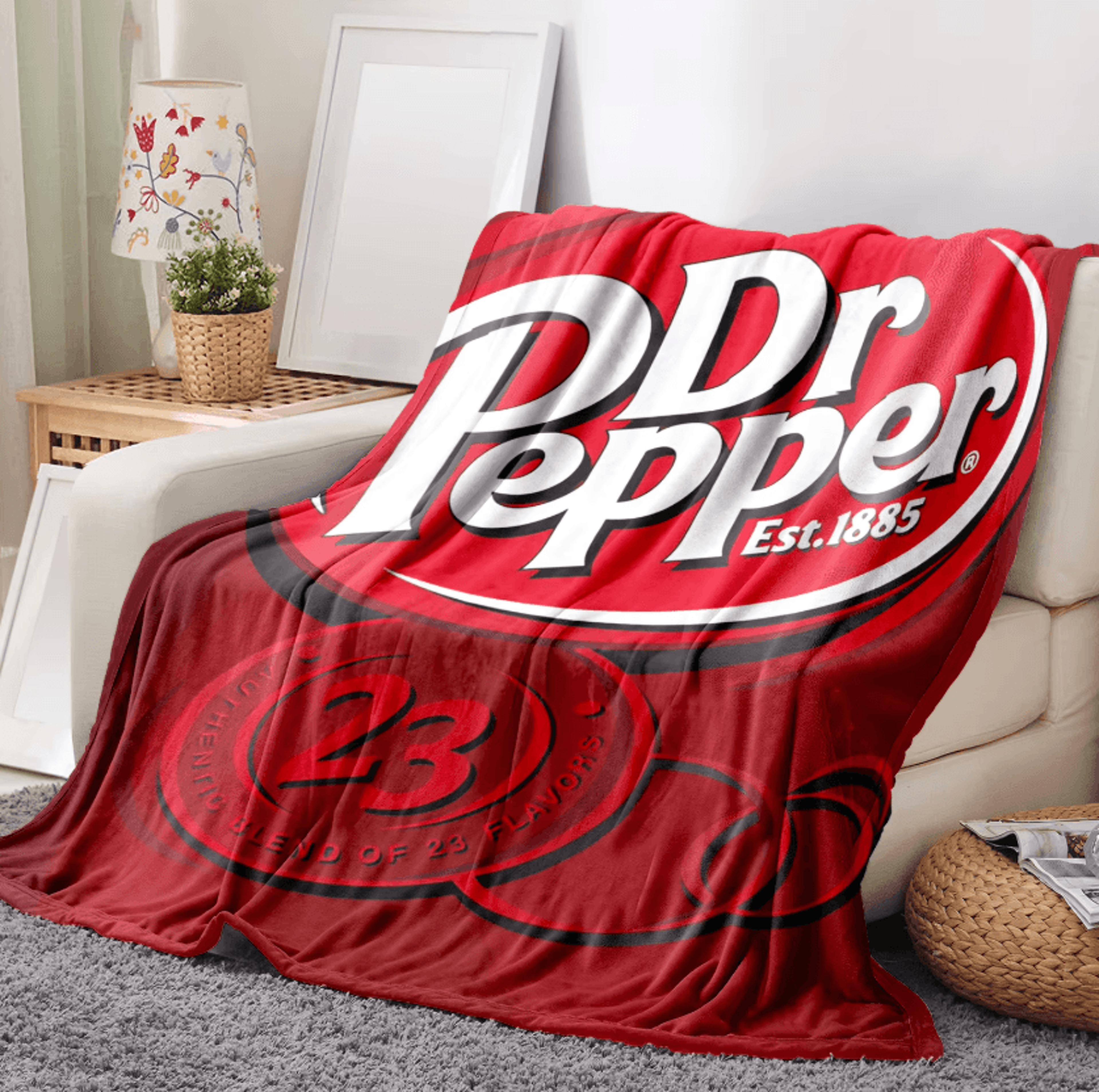 Dr Pepper Soft Flannel Throw Blanket 1