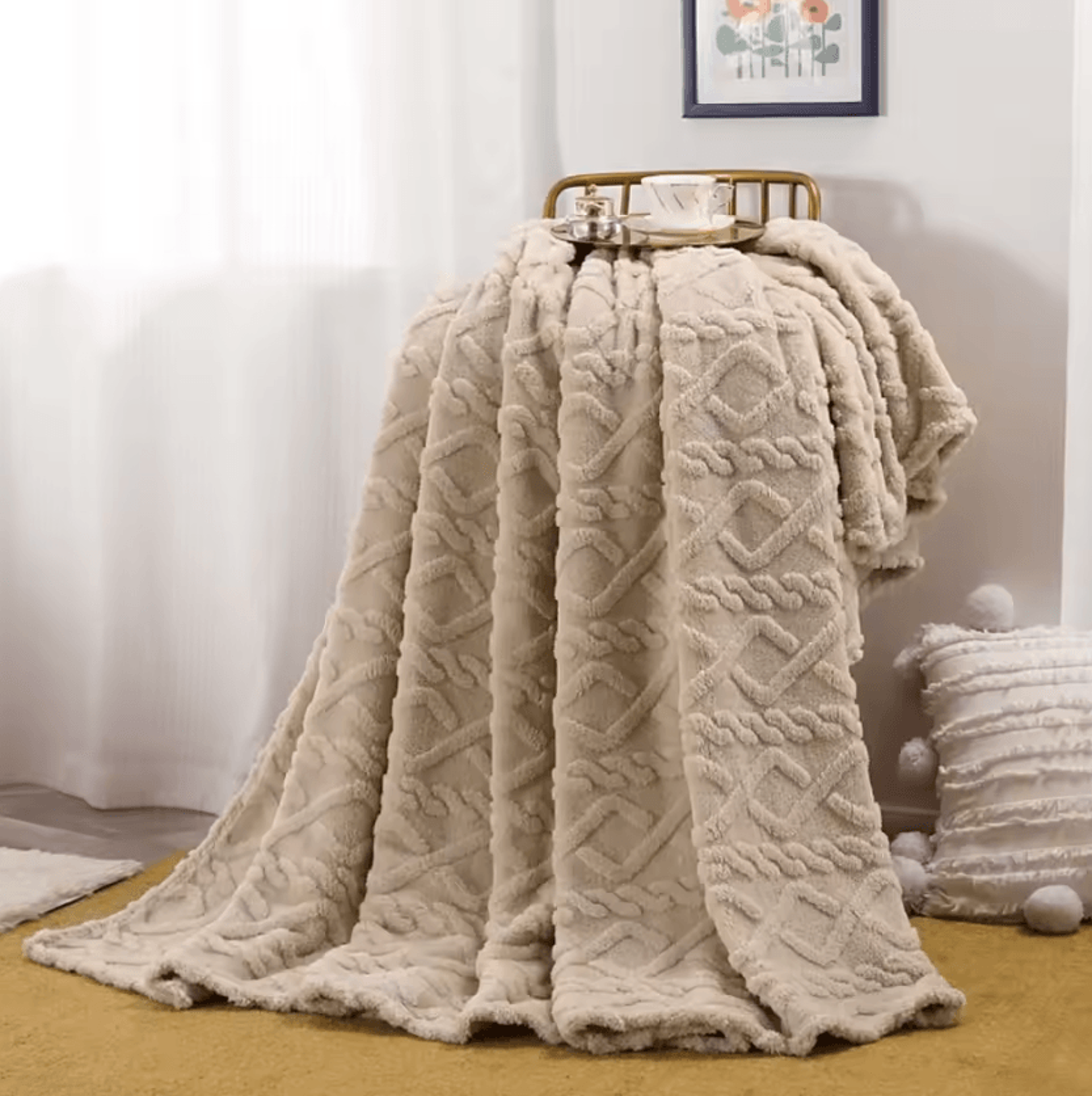 Embossed Plush Flannel Throw Blanket 7