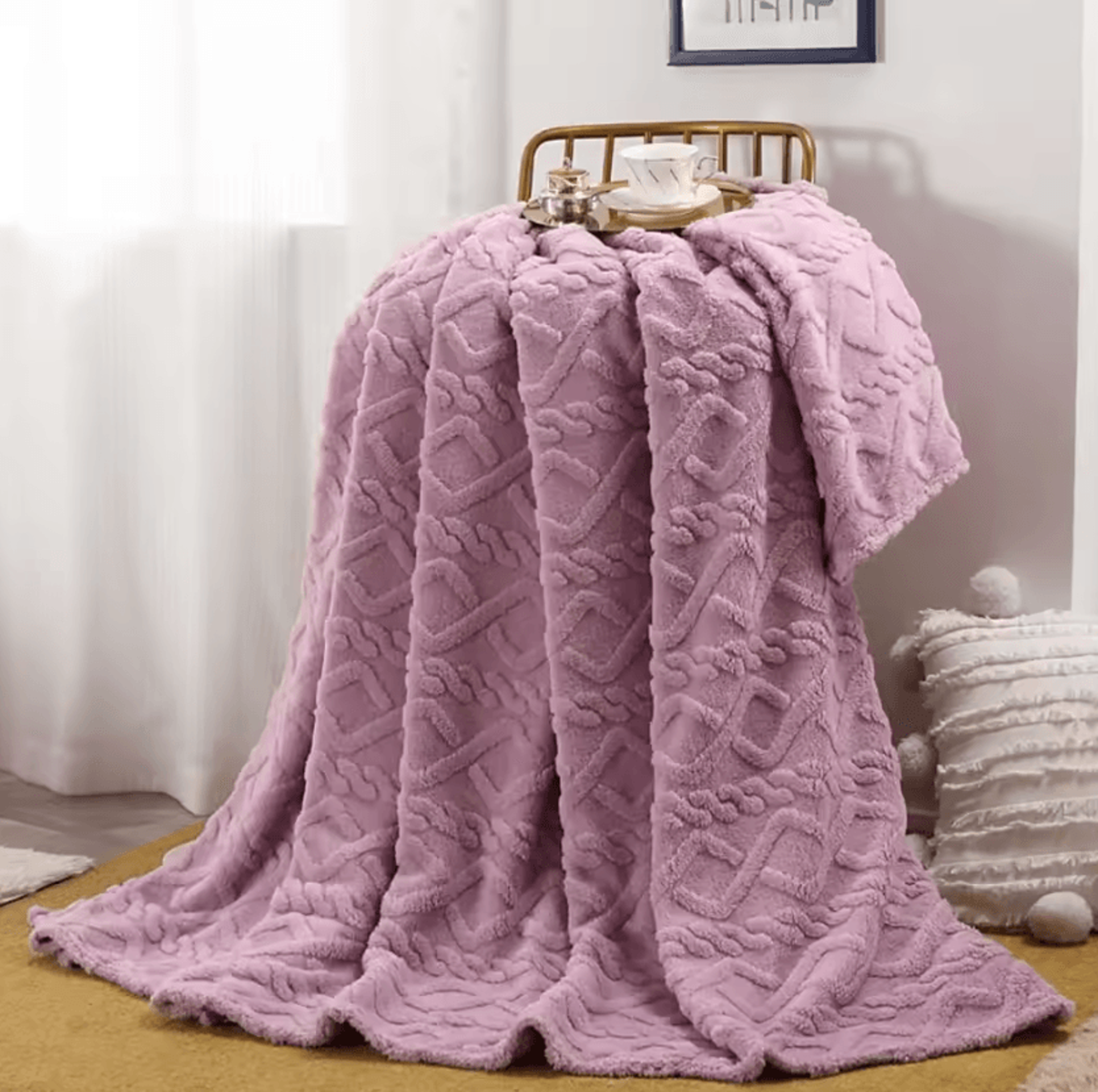 Embossed Plush Flannel Throw Blanket 8