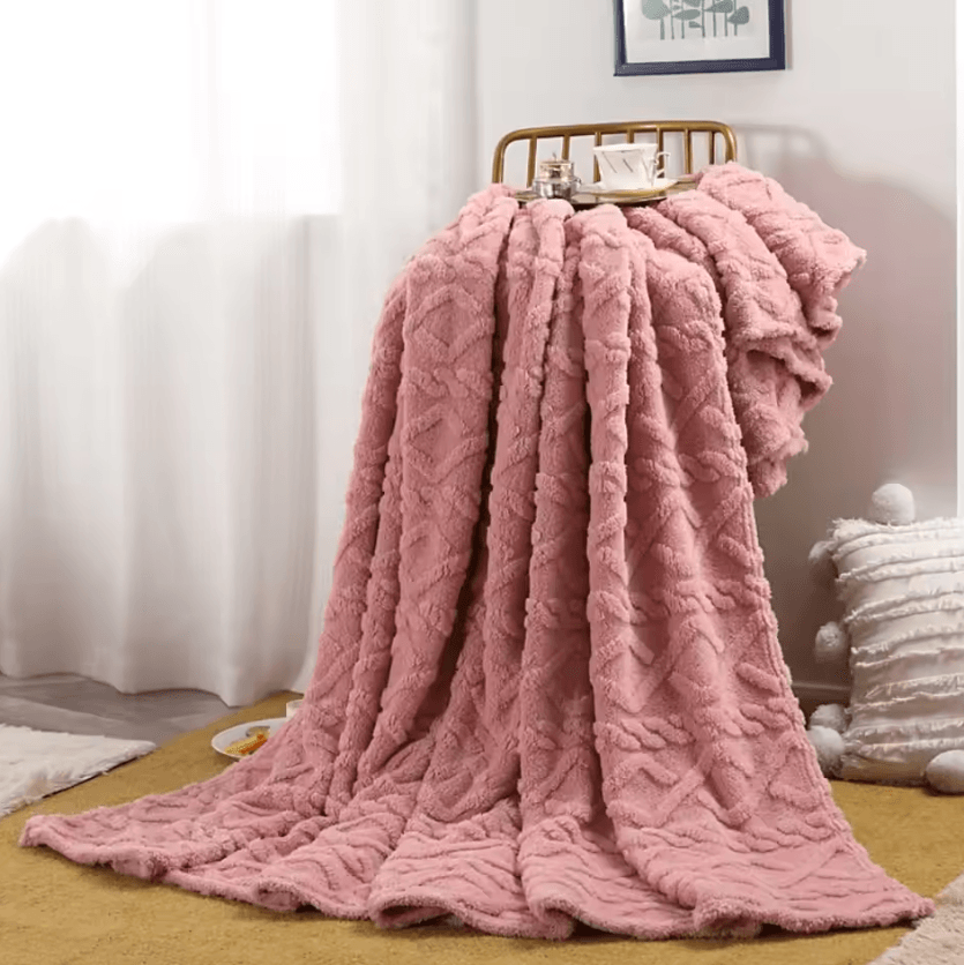 Embossed Plush Flannel Throw Blanket 4