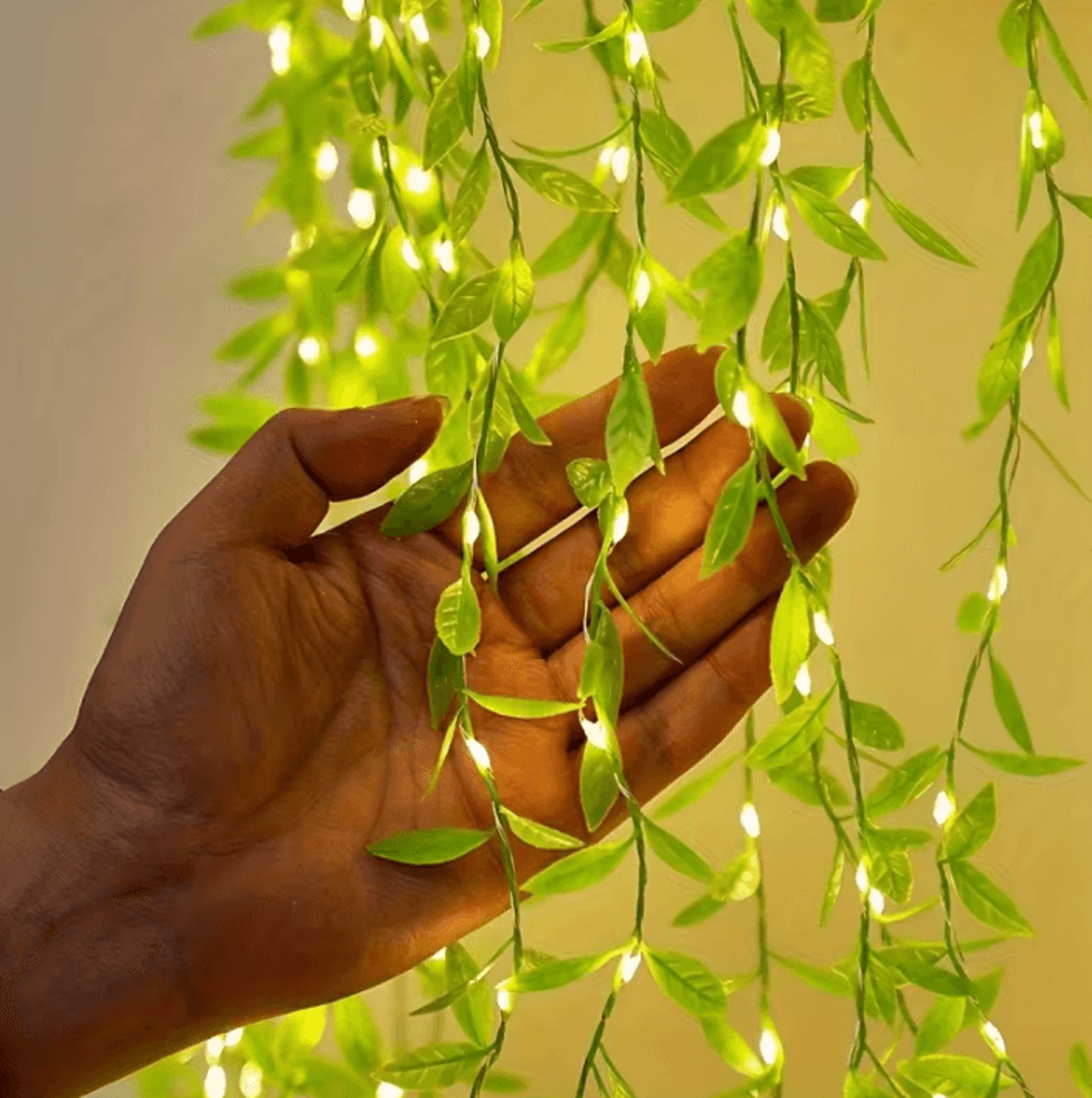 willow leaf copper wire curtain lights