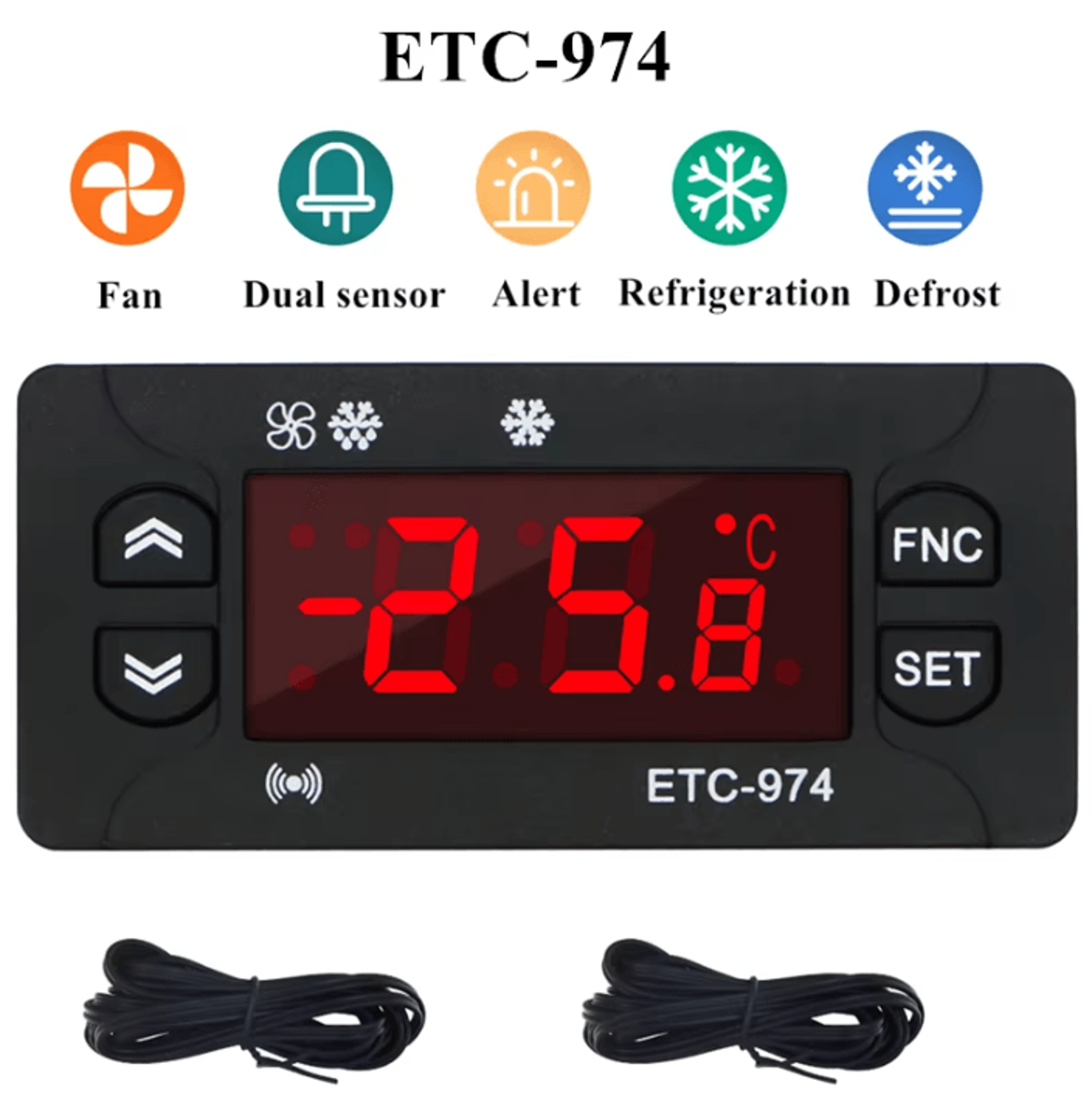 etc-974 digital temperature controller with dual ntc sensors