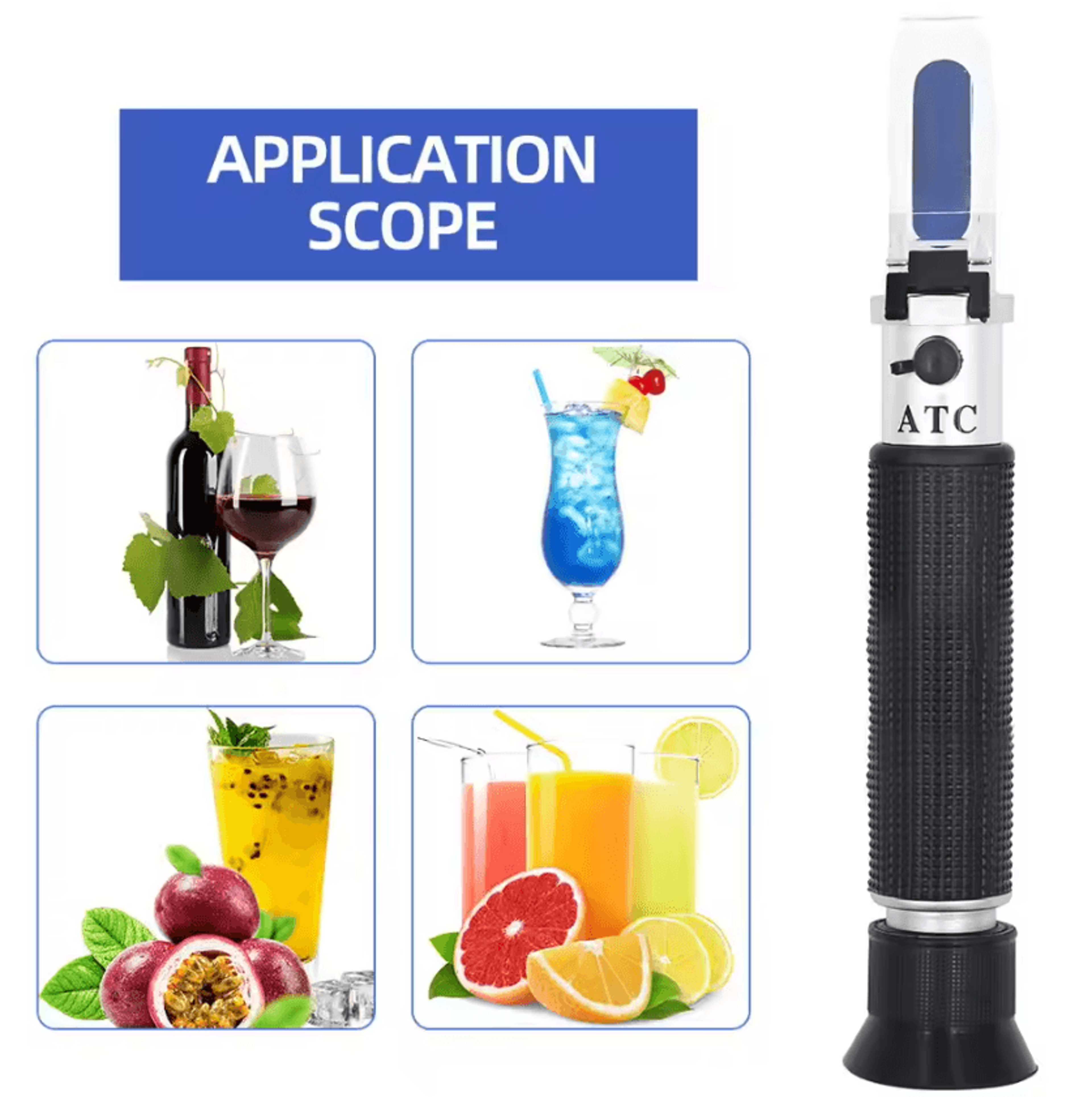 0-10% brix handheld sugar refractometer with atc