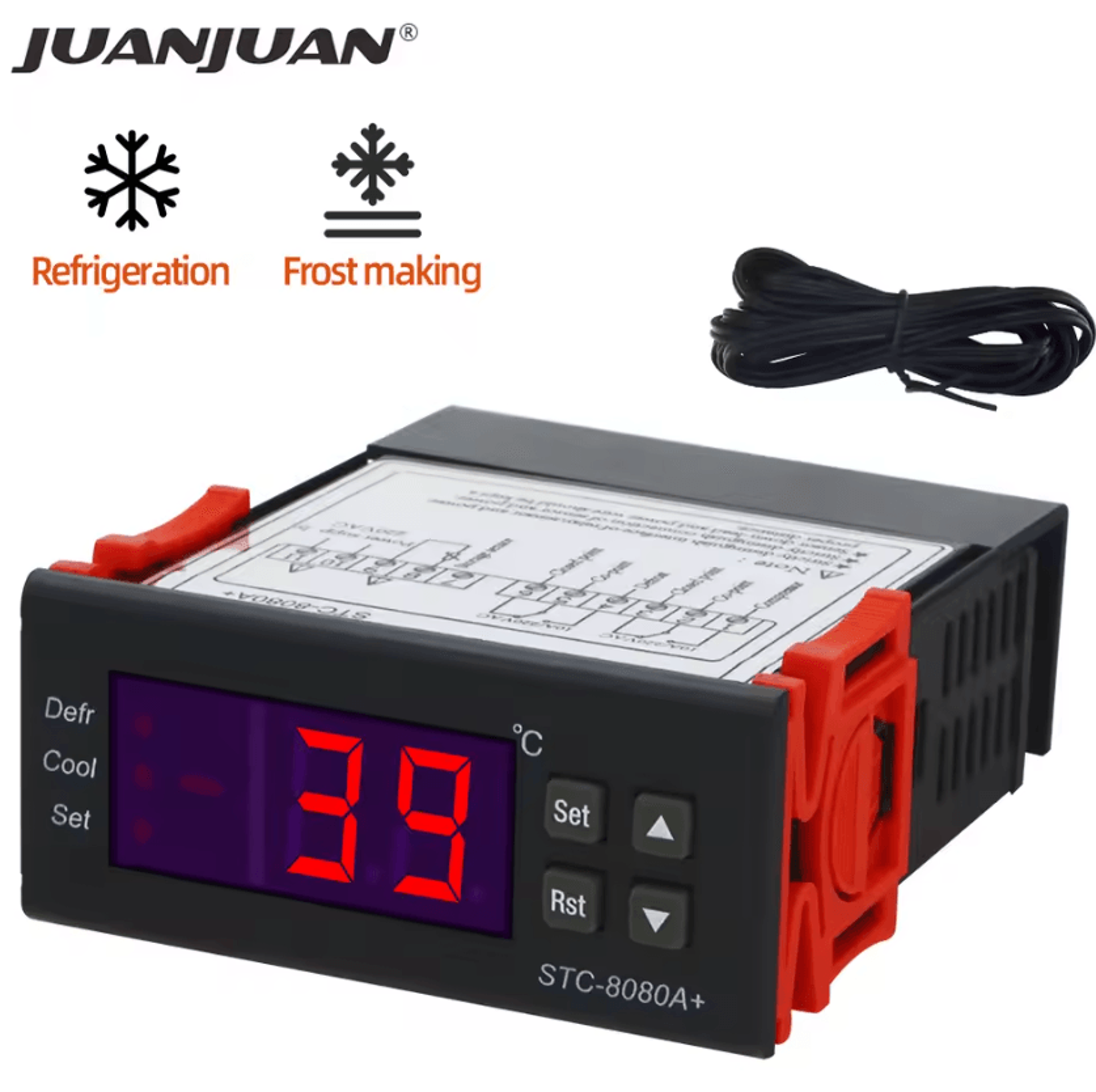 stc-8080a+ digital refrigeration temperature controller with dual sensor