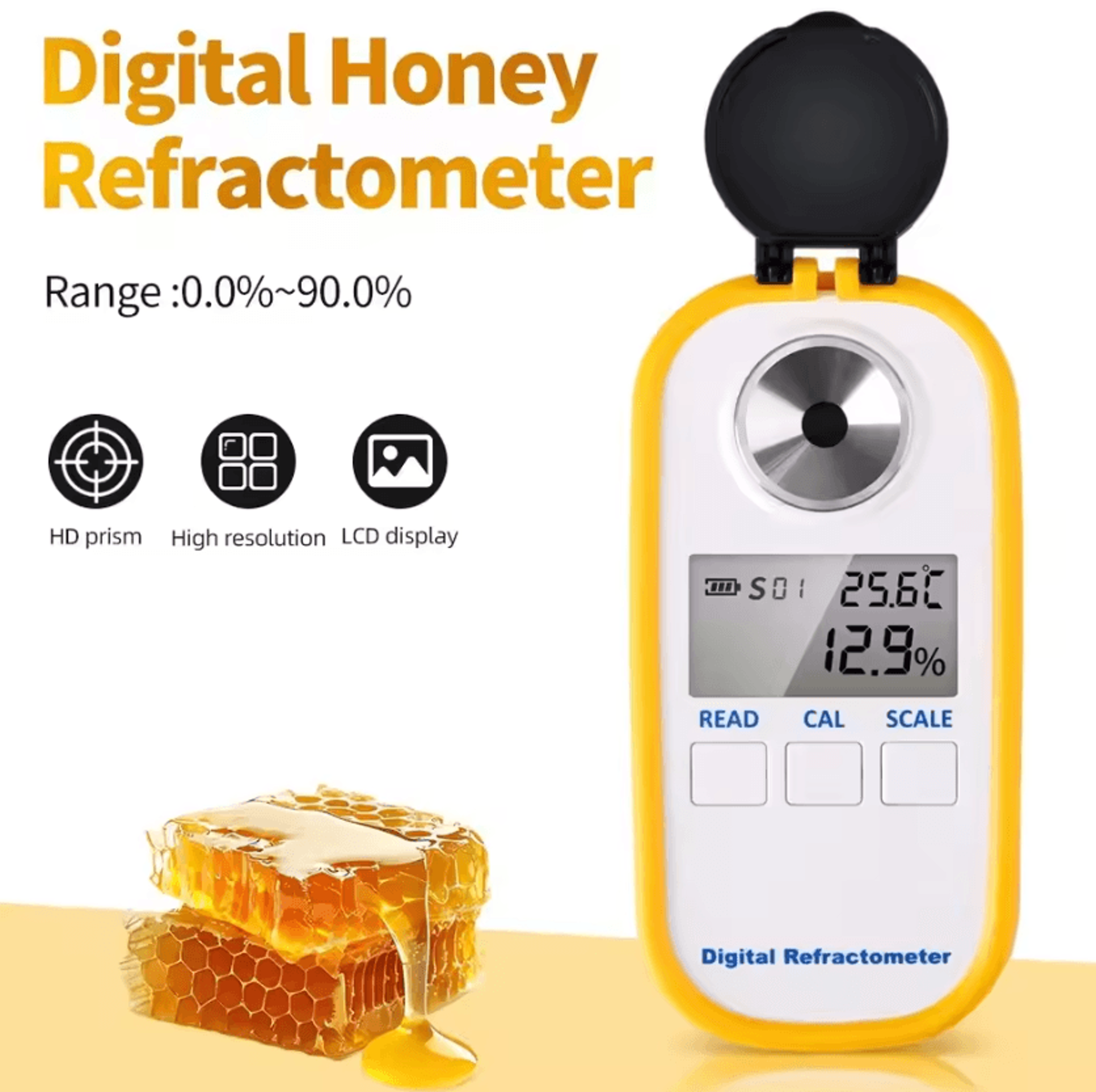 digital brix refractometer with atc for honey fruit and juice