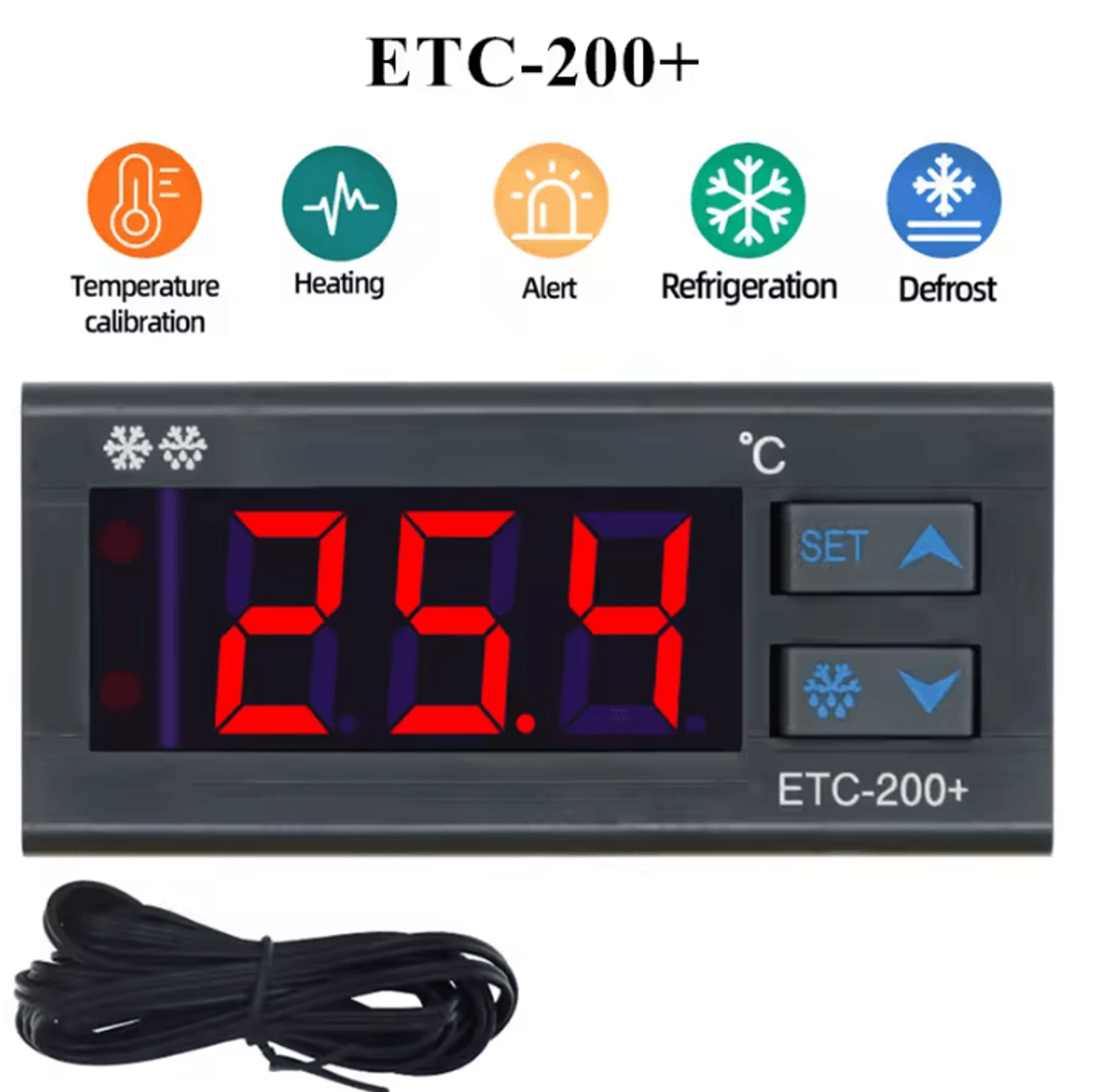 etc-200+ digital temperature controller 220v with defrost and alarm
