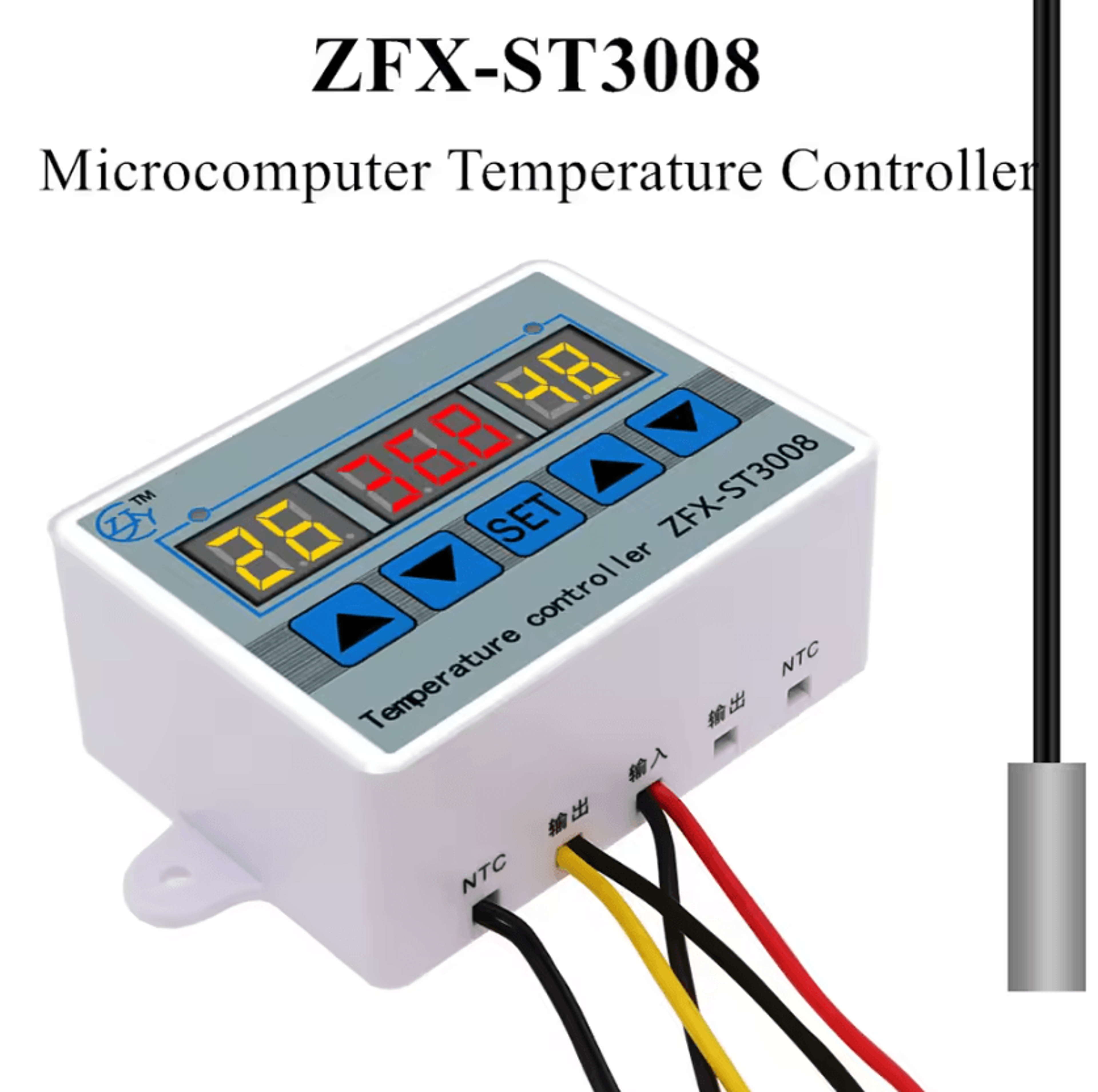 zfx-st3008 digital temperature and time controller with ntc10k sensor