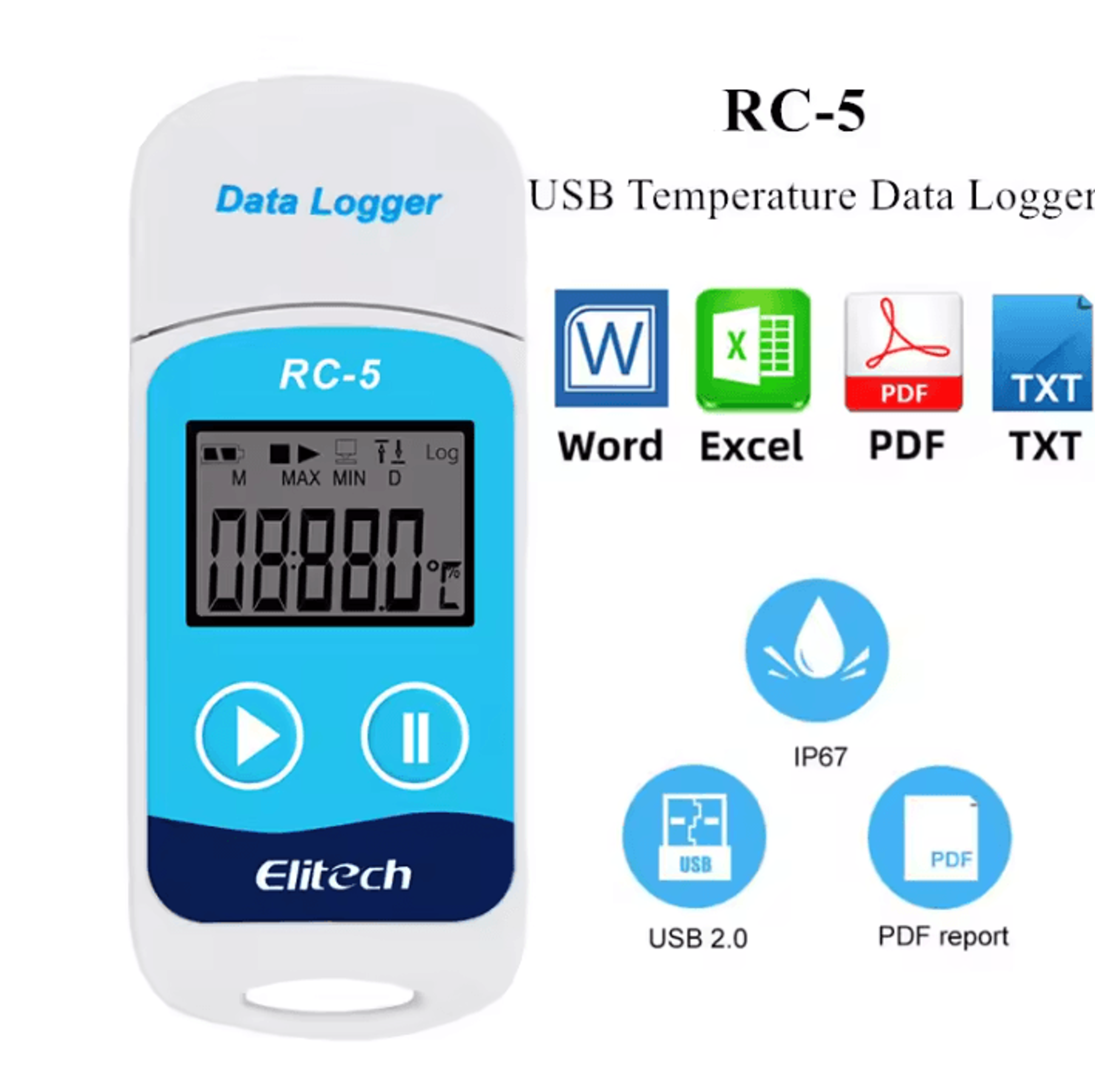 rc-5 high precision usb temperature data logger