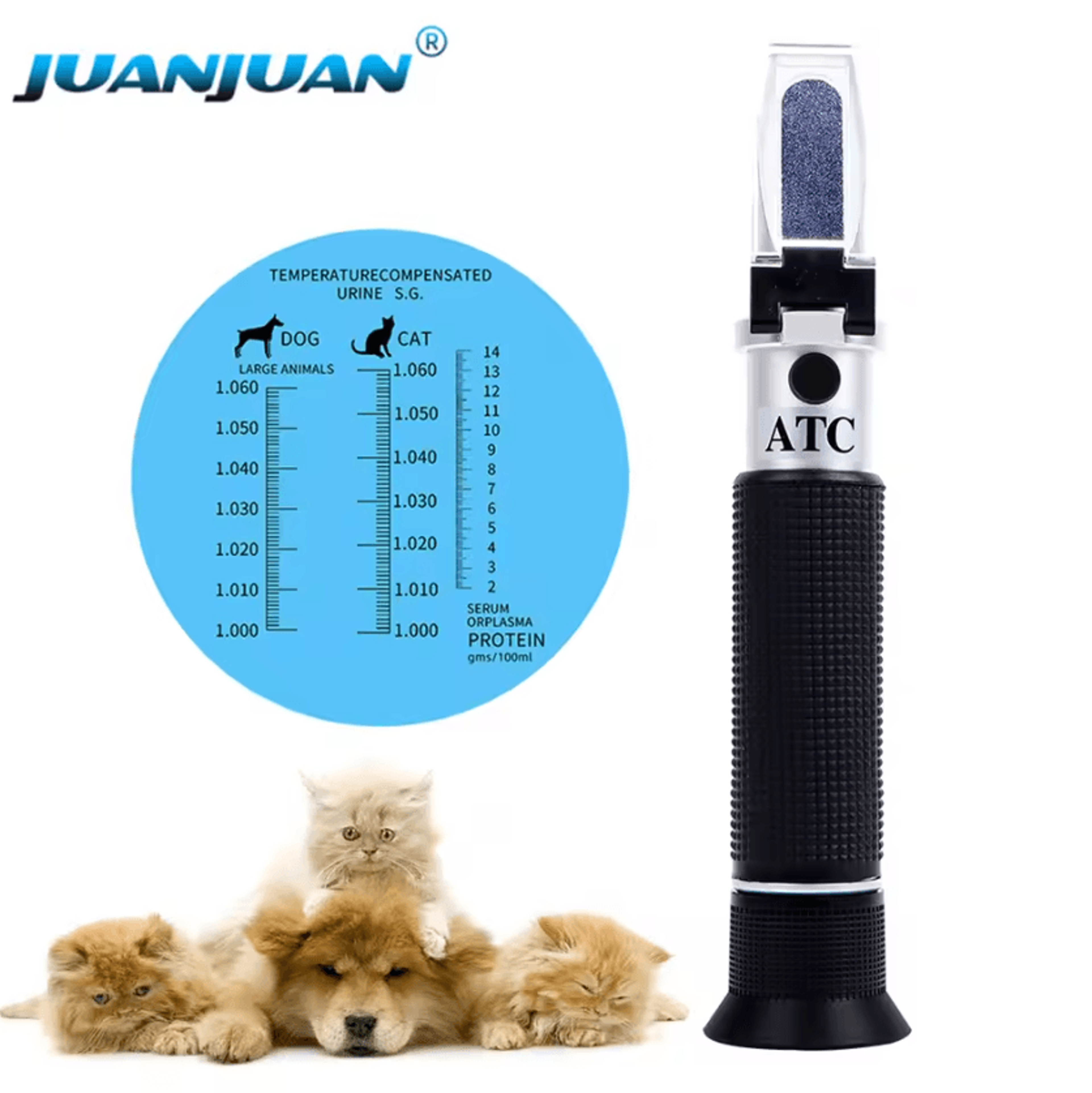 handheld veterinary urine and serum protein refractometer for cats and dogs