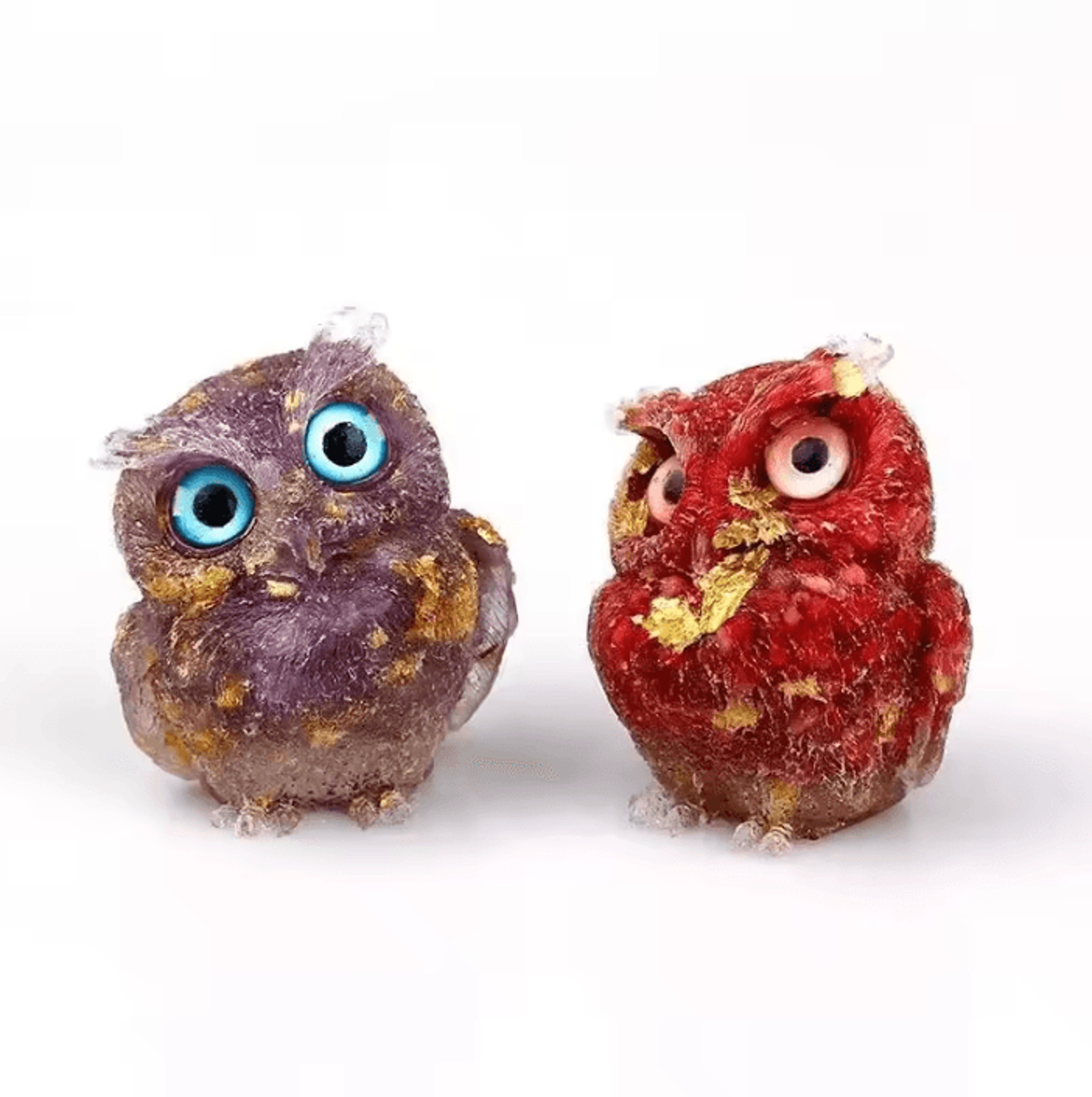 handmade crystal gravel owl figurine resin tabletop decoration