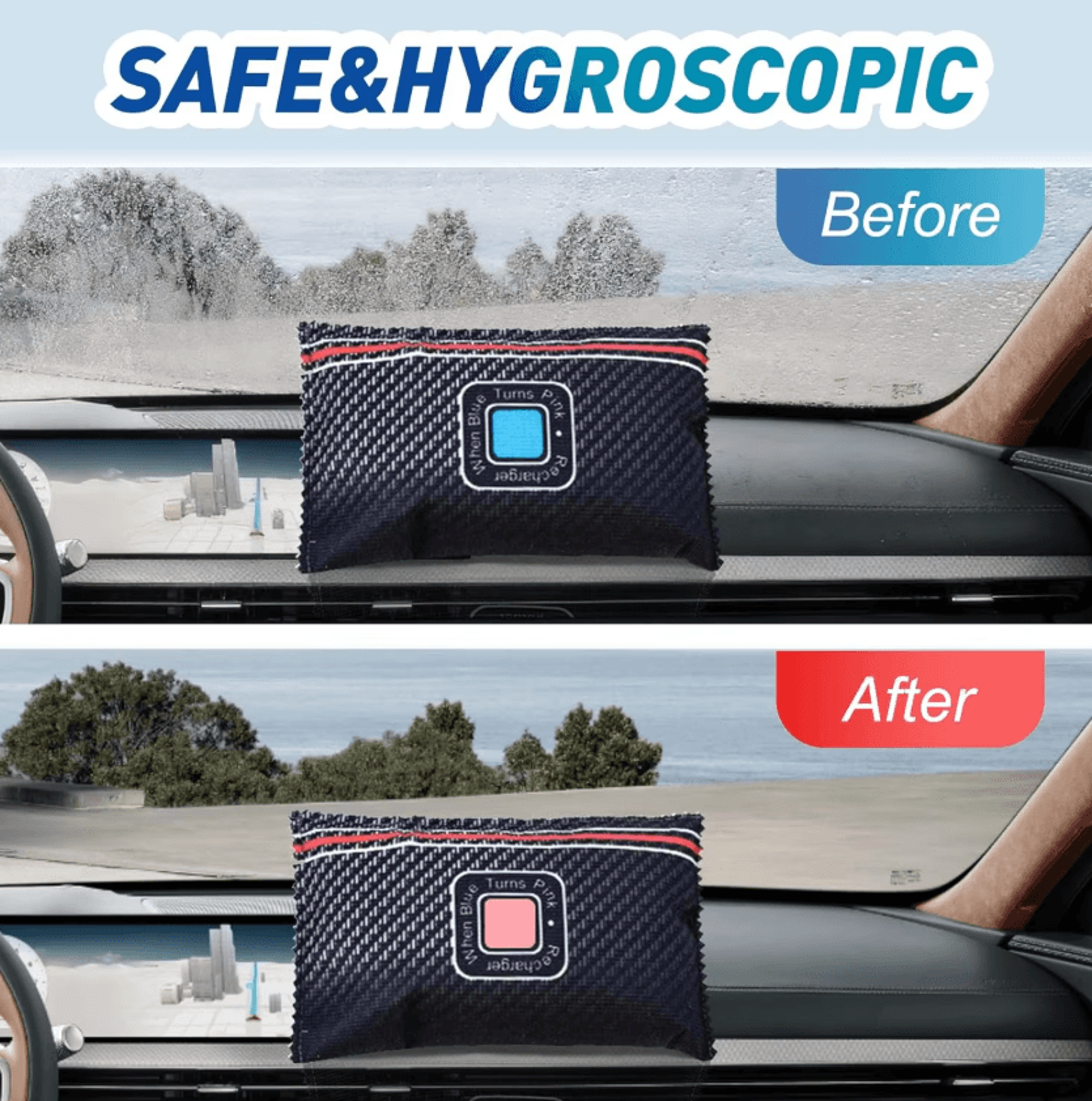 reusable car and wardrobe moisture absorber bag