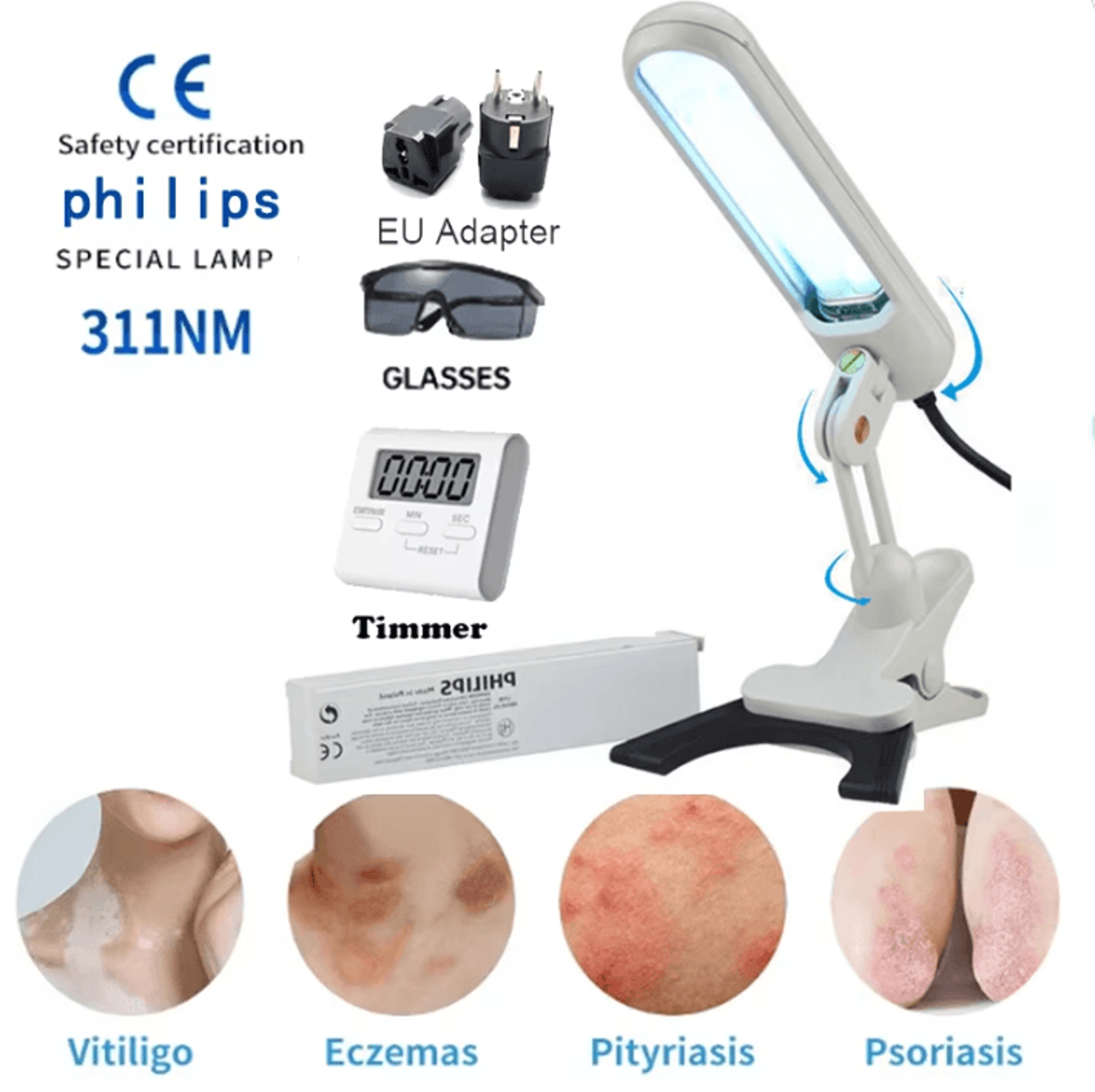 311nm narrowband uvb home phototherapy lamp