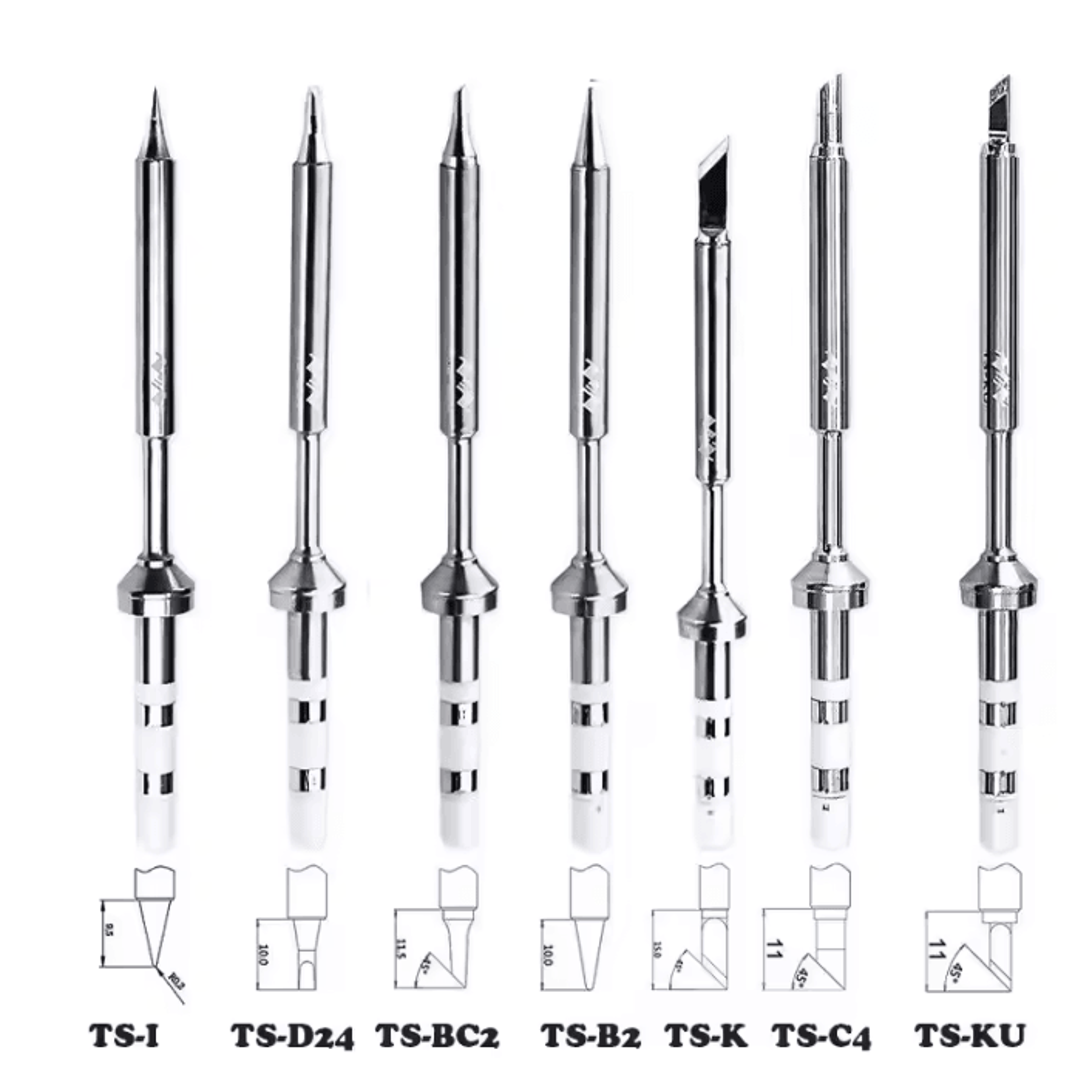 precision replacement soldering iron tips for ts101 ts100 and t85