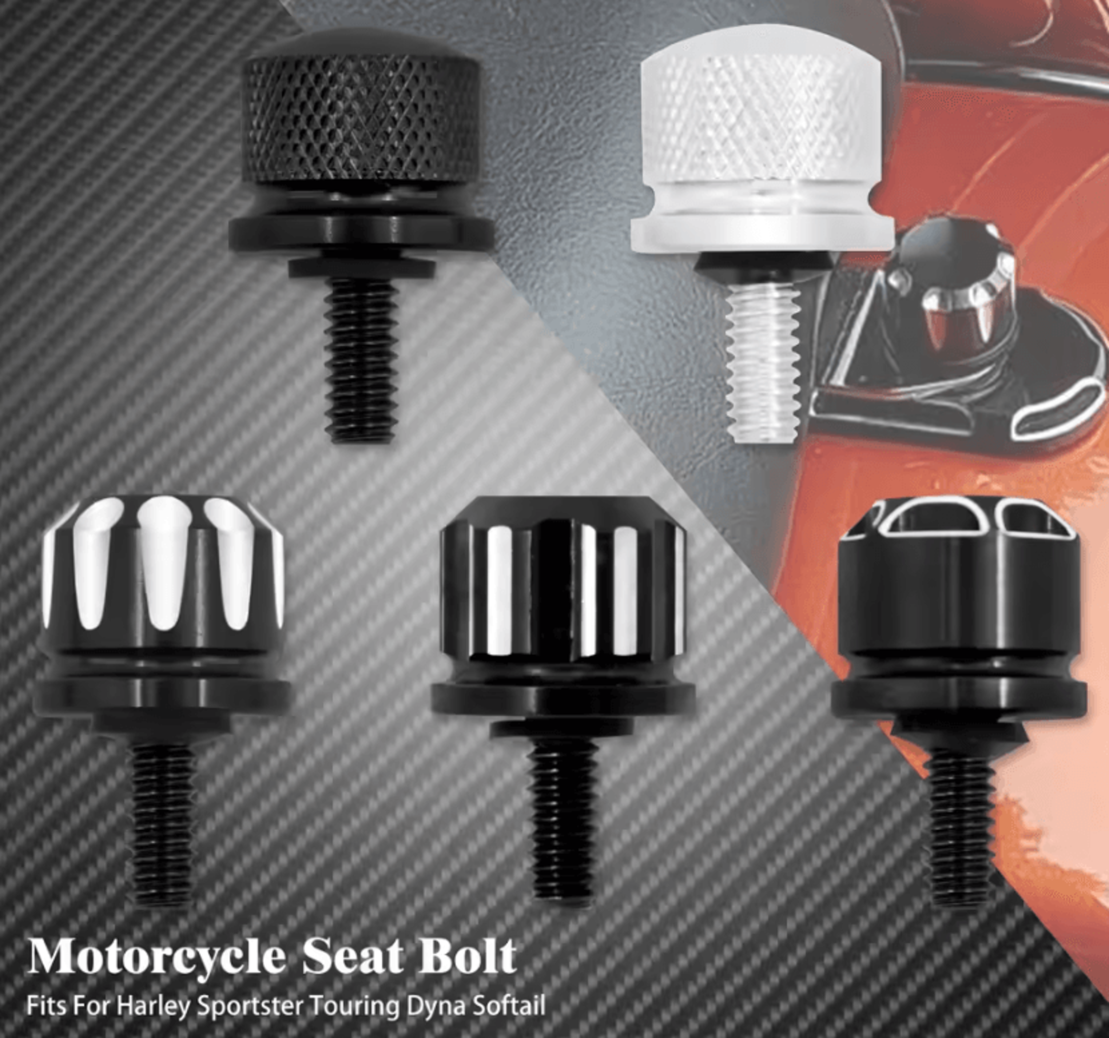 chrome quick release rear seat bolt for harley 1/4-20 thread