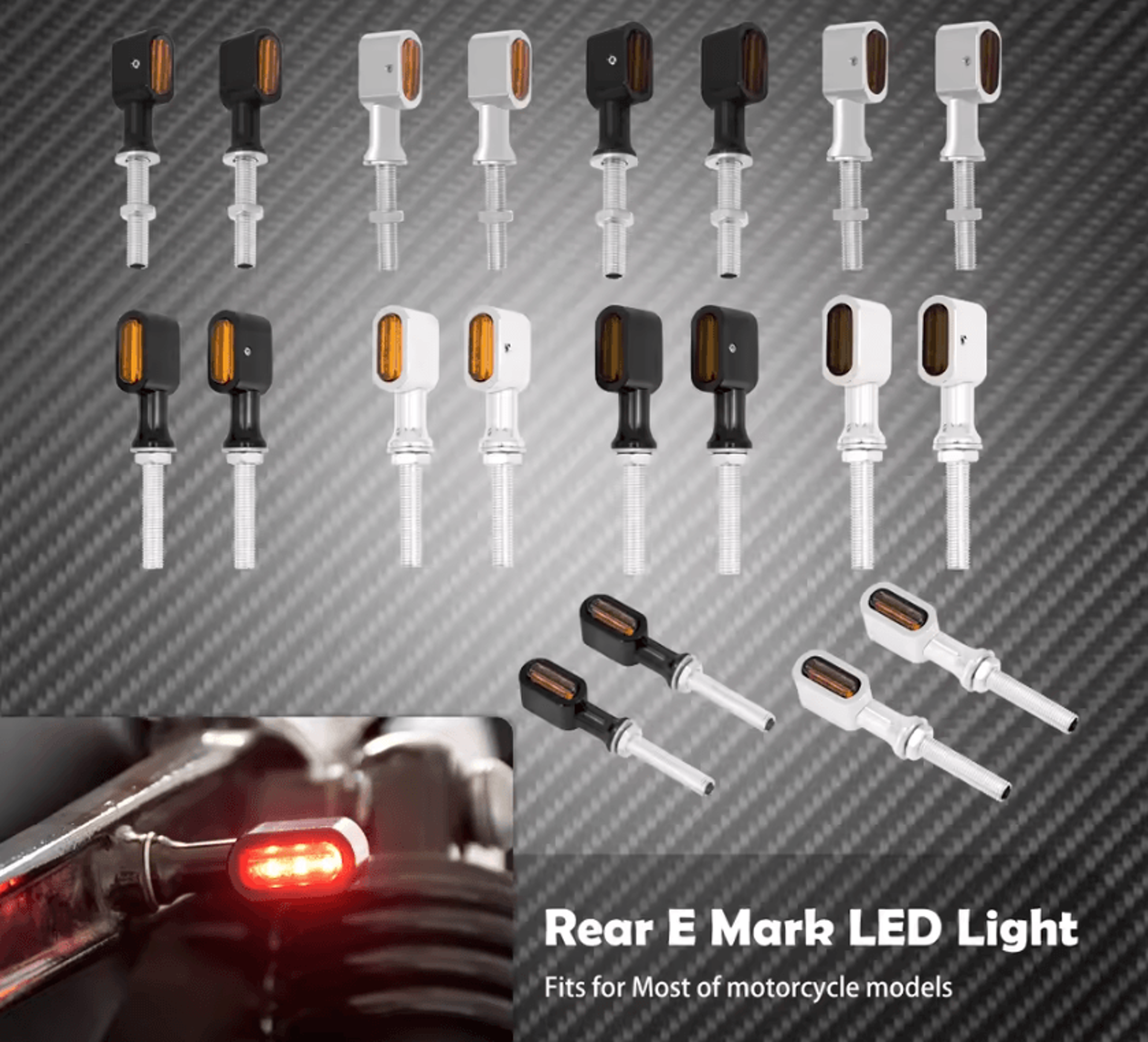 e mark mini led rear turn signal brake lights for harley and universal motorcycles