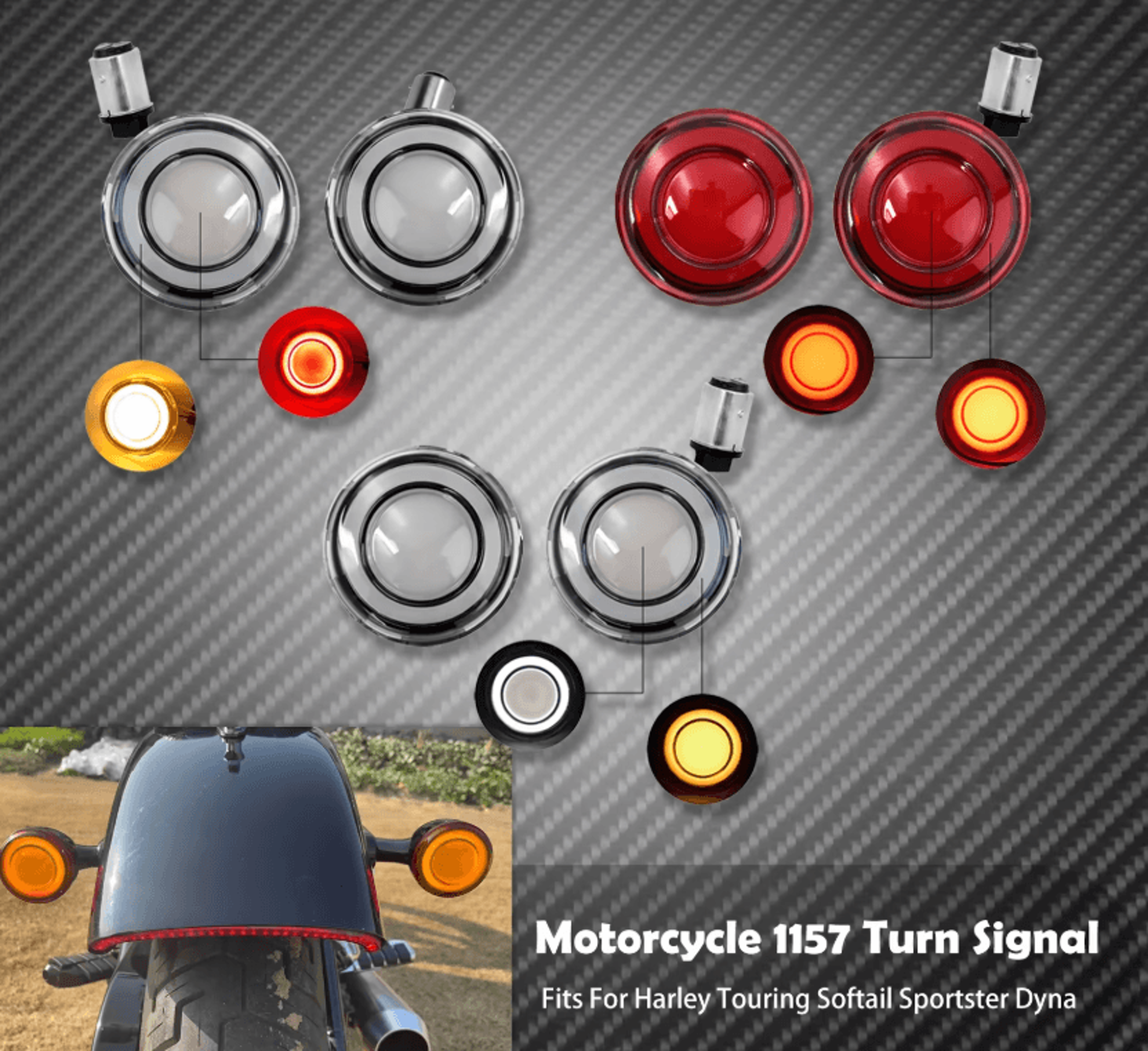 1157 bullet led turn signal inserts for harley touring sportster softail dyna