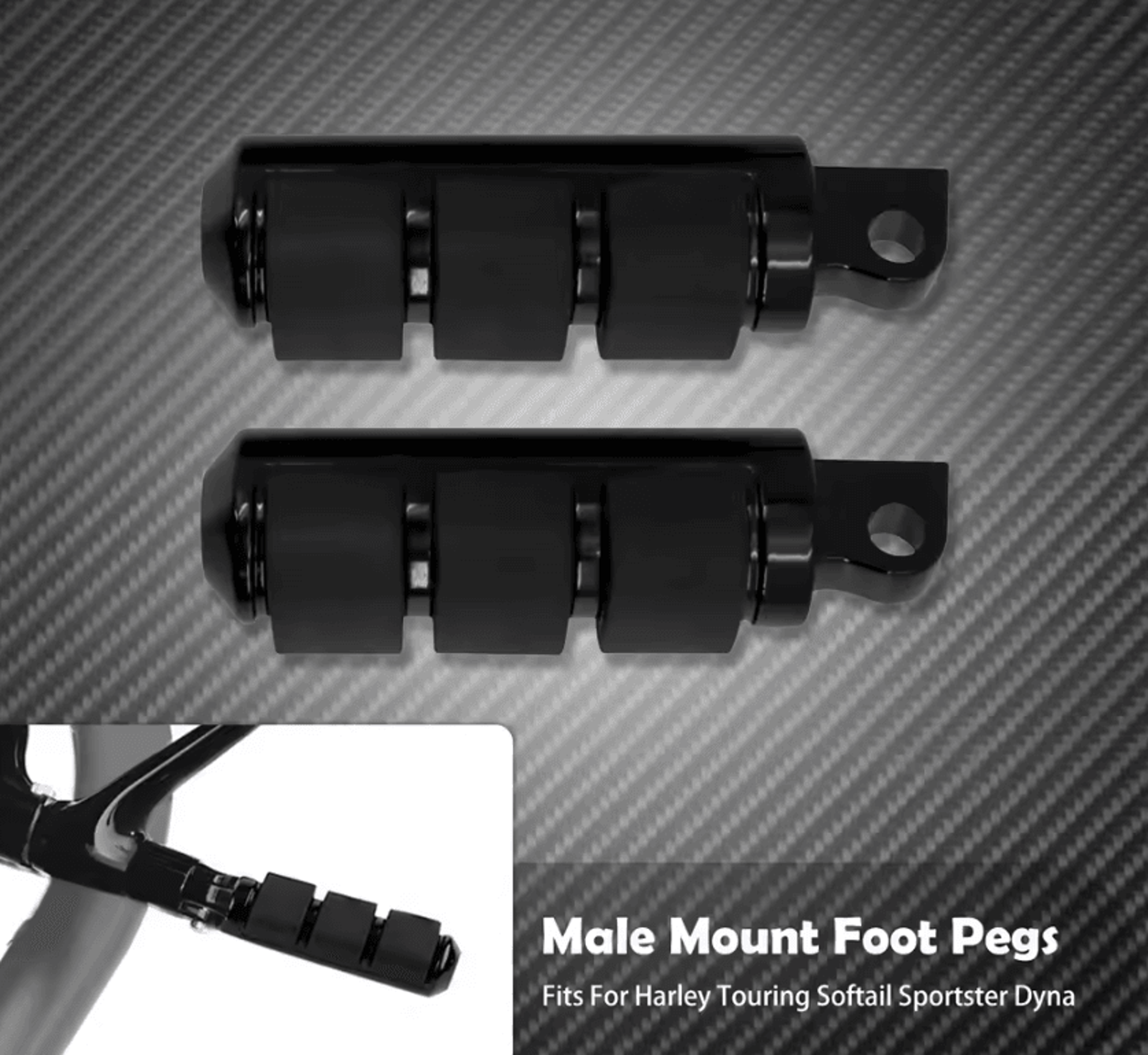 comfort grip black rubber footpegs for harley touring dyna softail sportster
