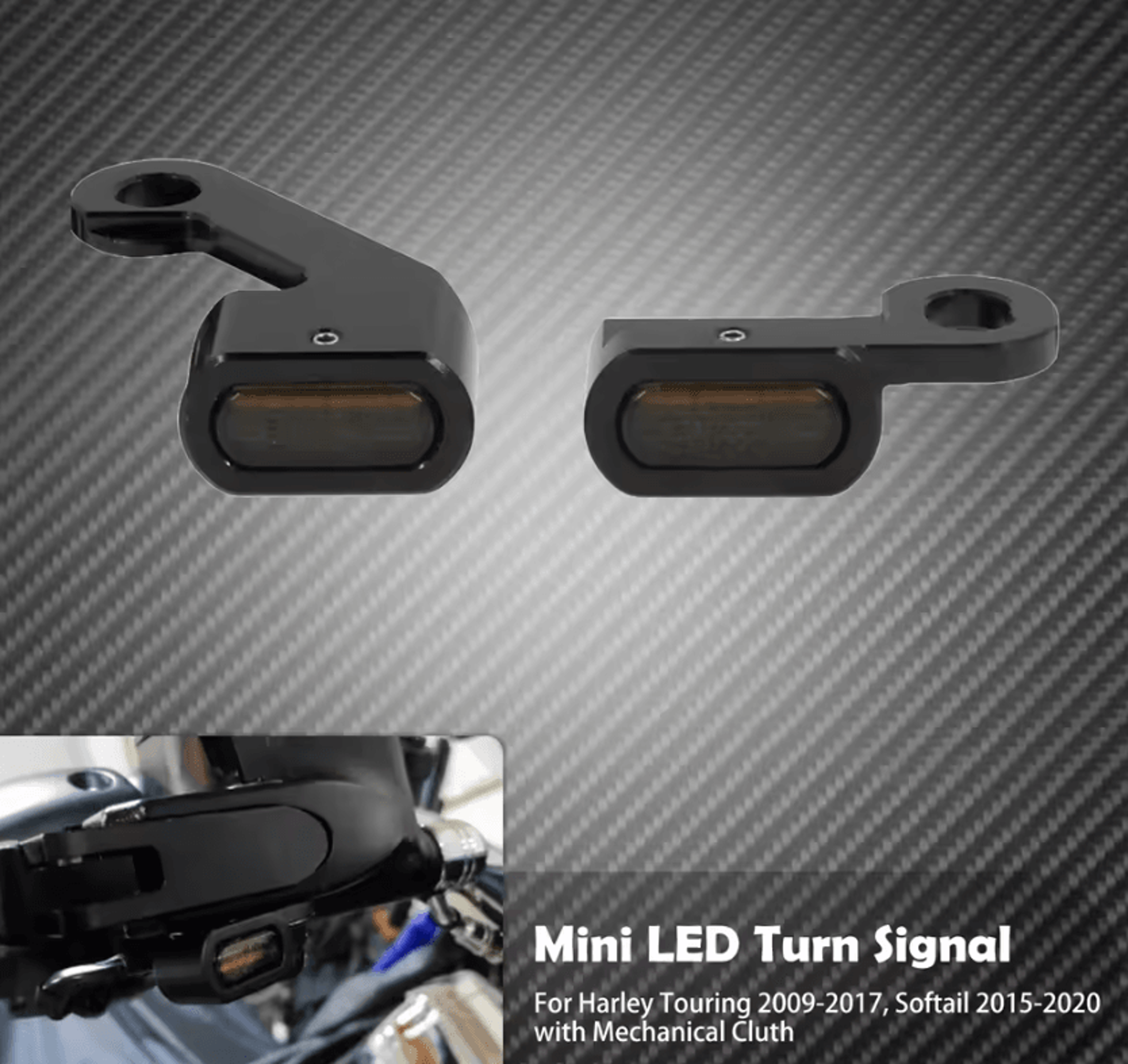 smoke lens mini e mark led turn signals for harley touring softail