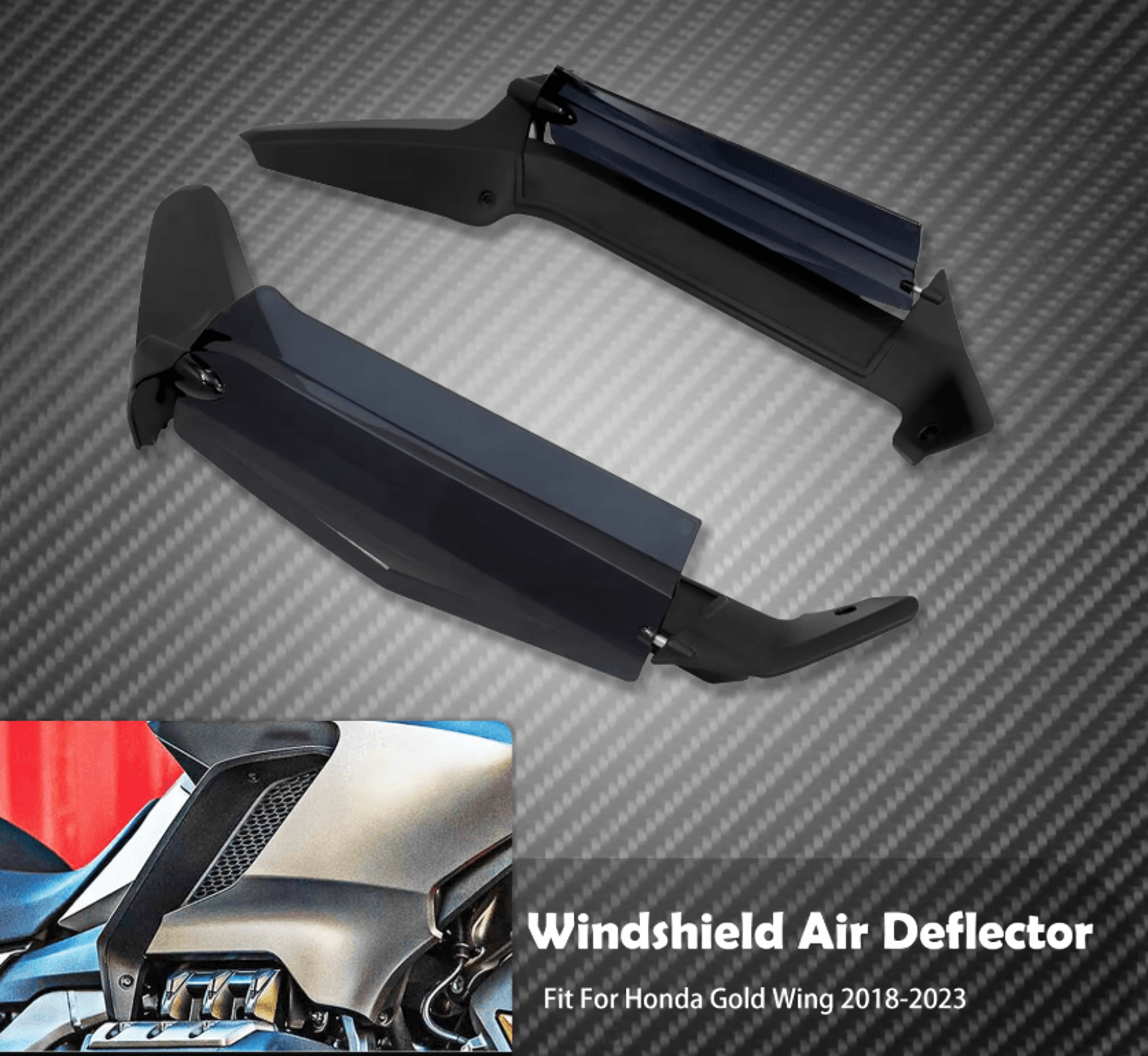 adjustable side wing air deflectors for honda gold wing gl1800 2018-2023