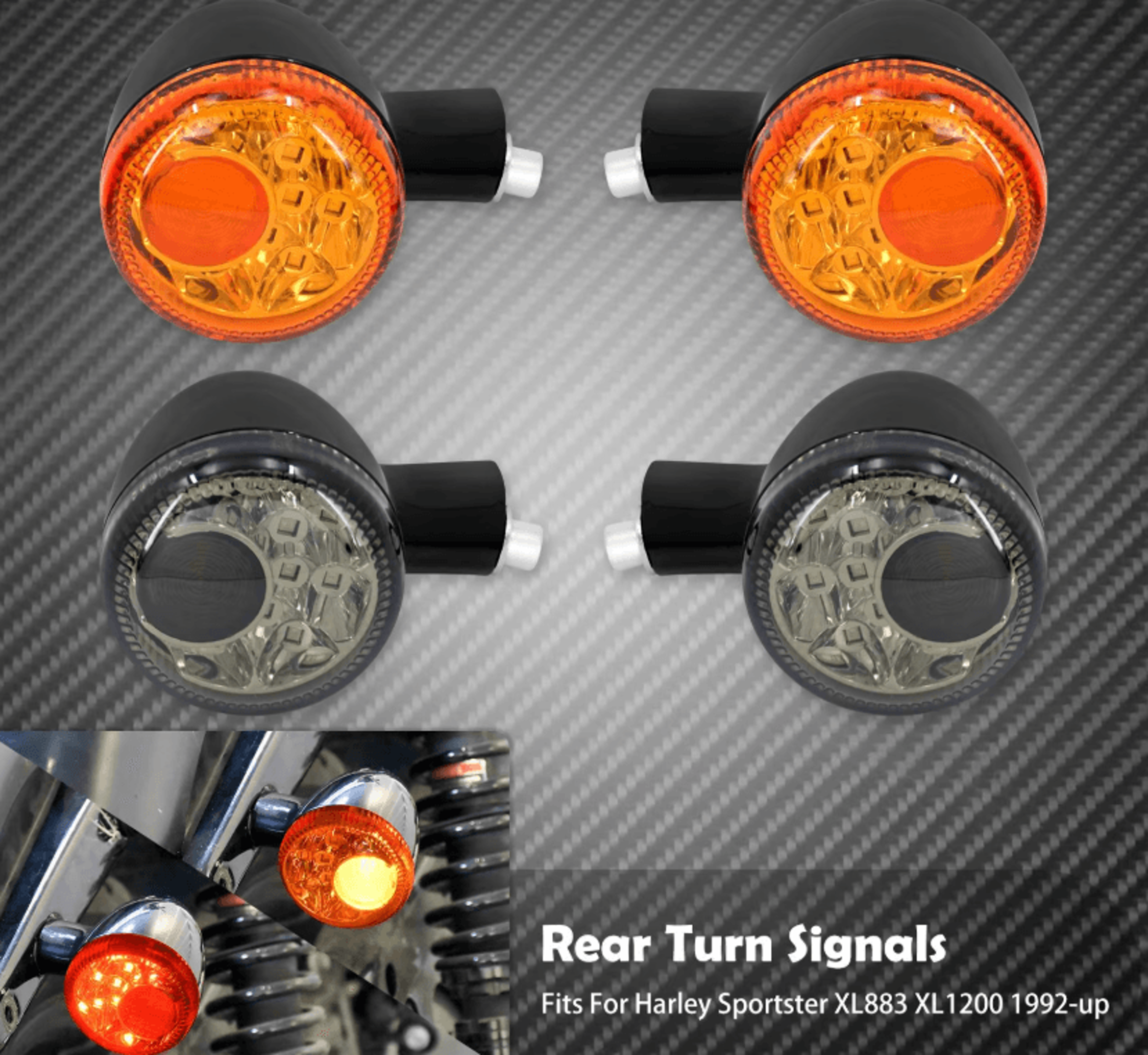 3 in 1 rear led turn signals for harley sportster xl 1992-2022
