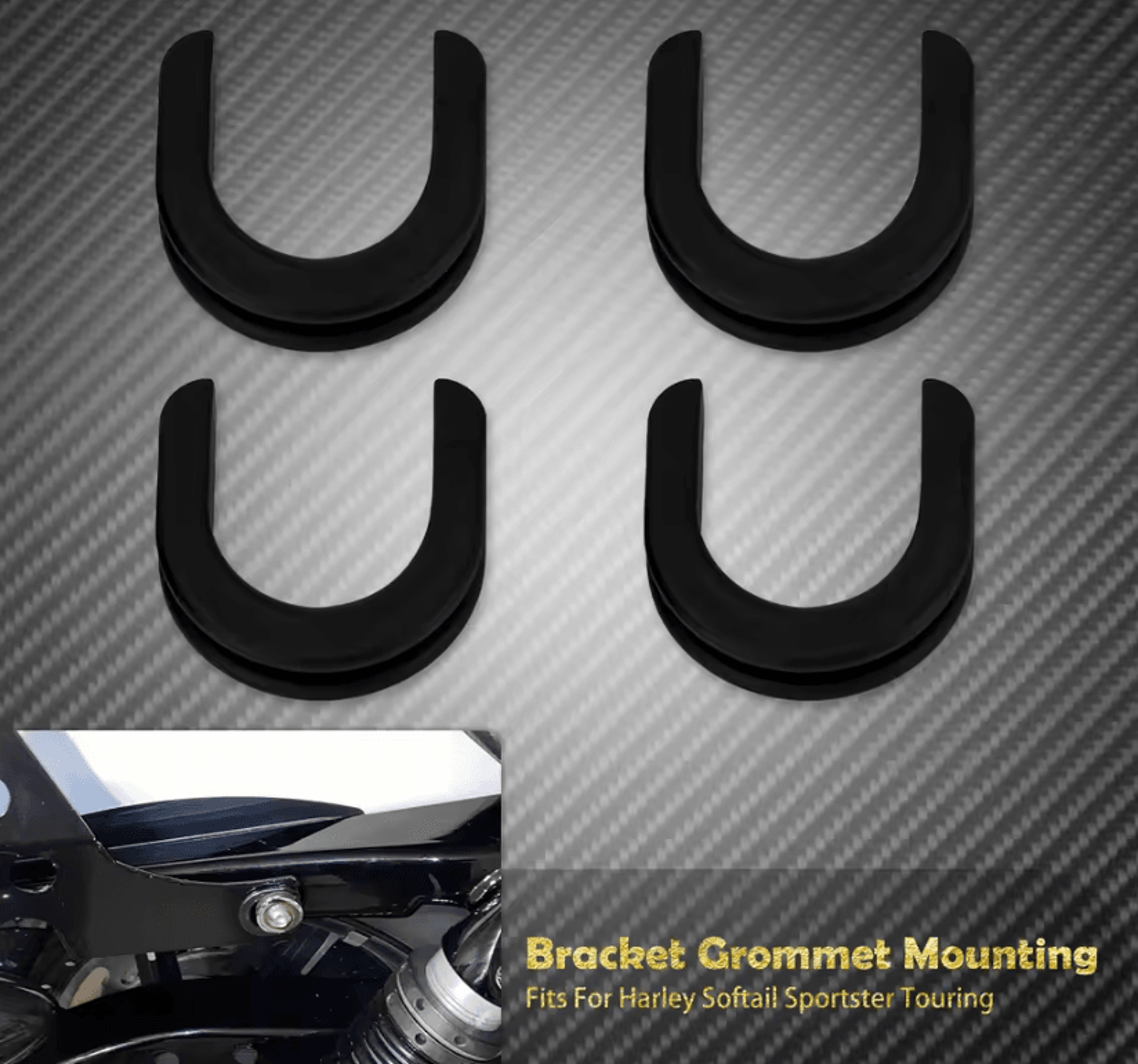 anti rattle docking point bushings for harley detachable sissy bars and racks