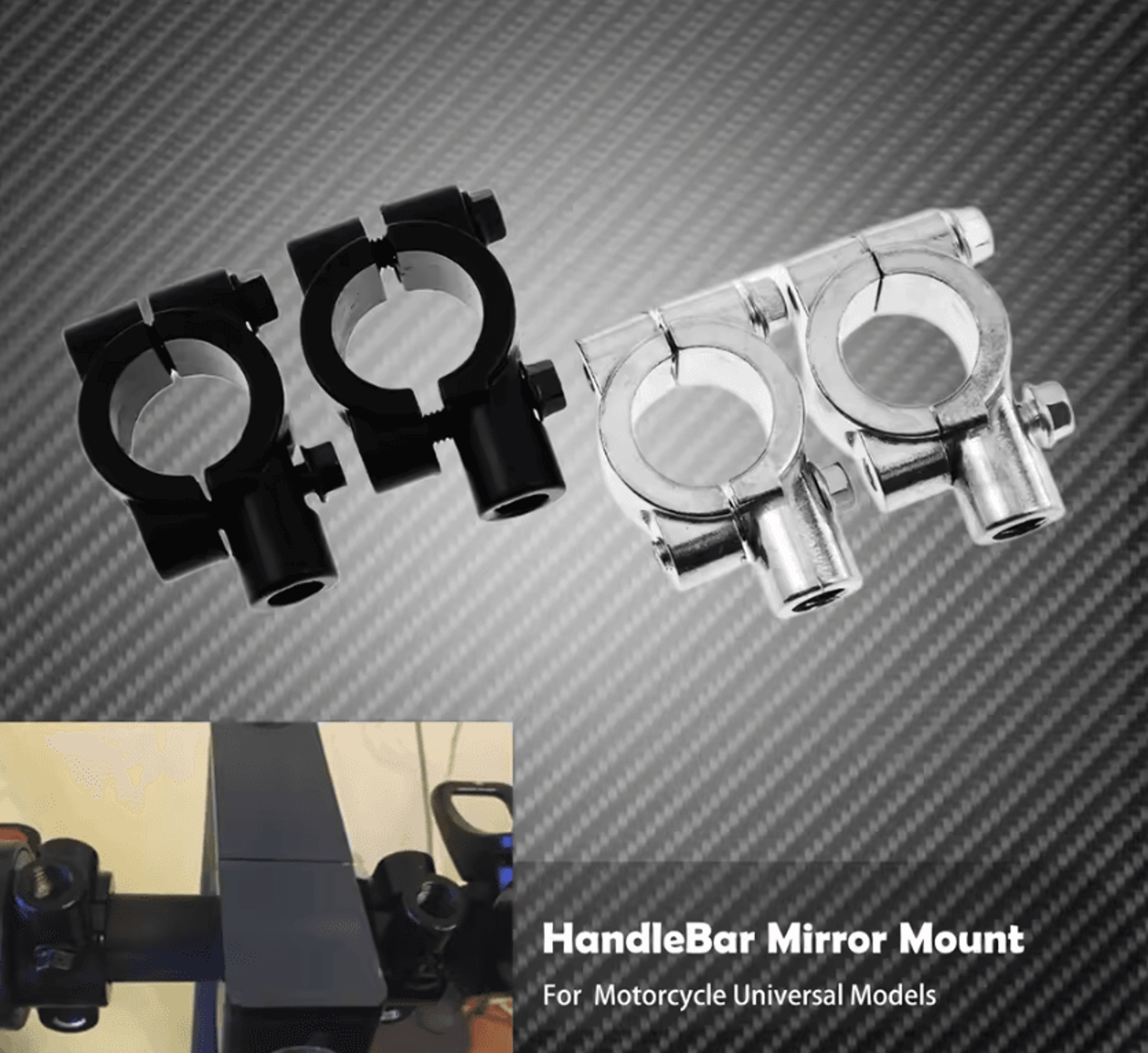 universal aluminum mirror mount clamps for 22mm and 25mm handlebars