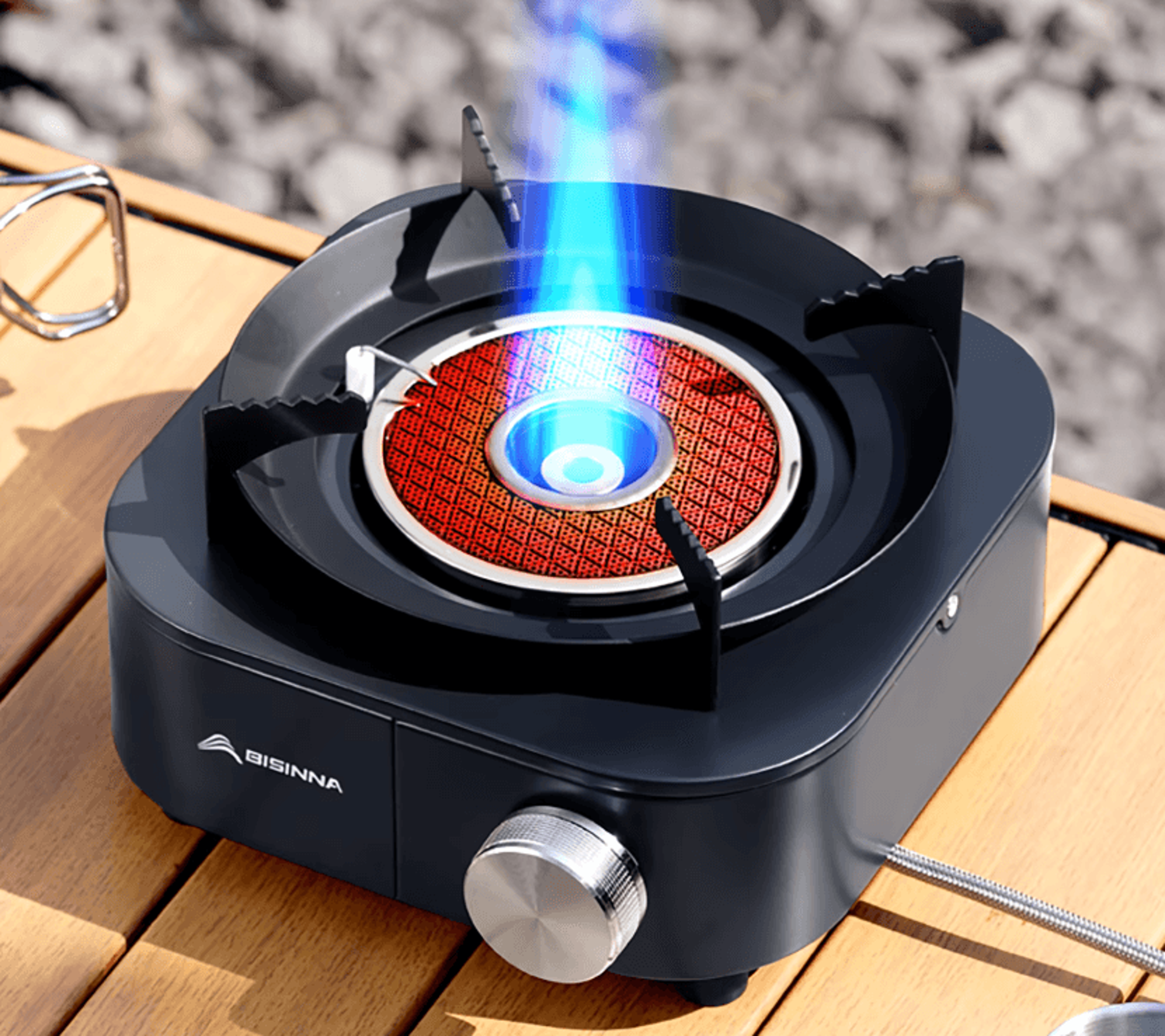 bisinna 4000w infrared camping stove with split burner design