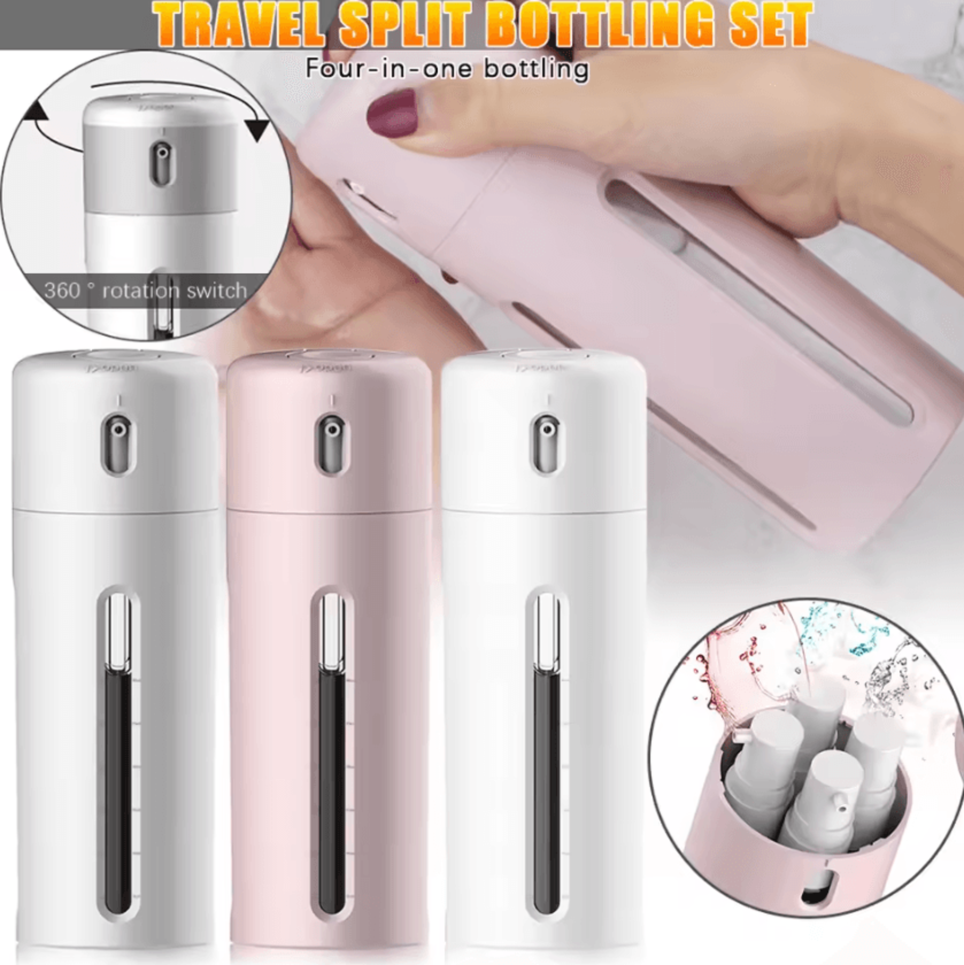 travelmate 4-in-1 refillable toiletry dispenser bottle