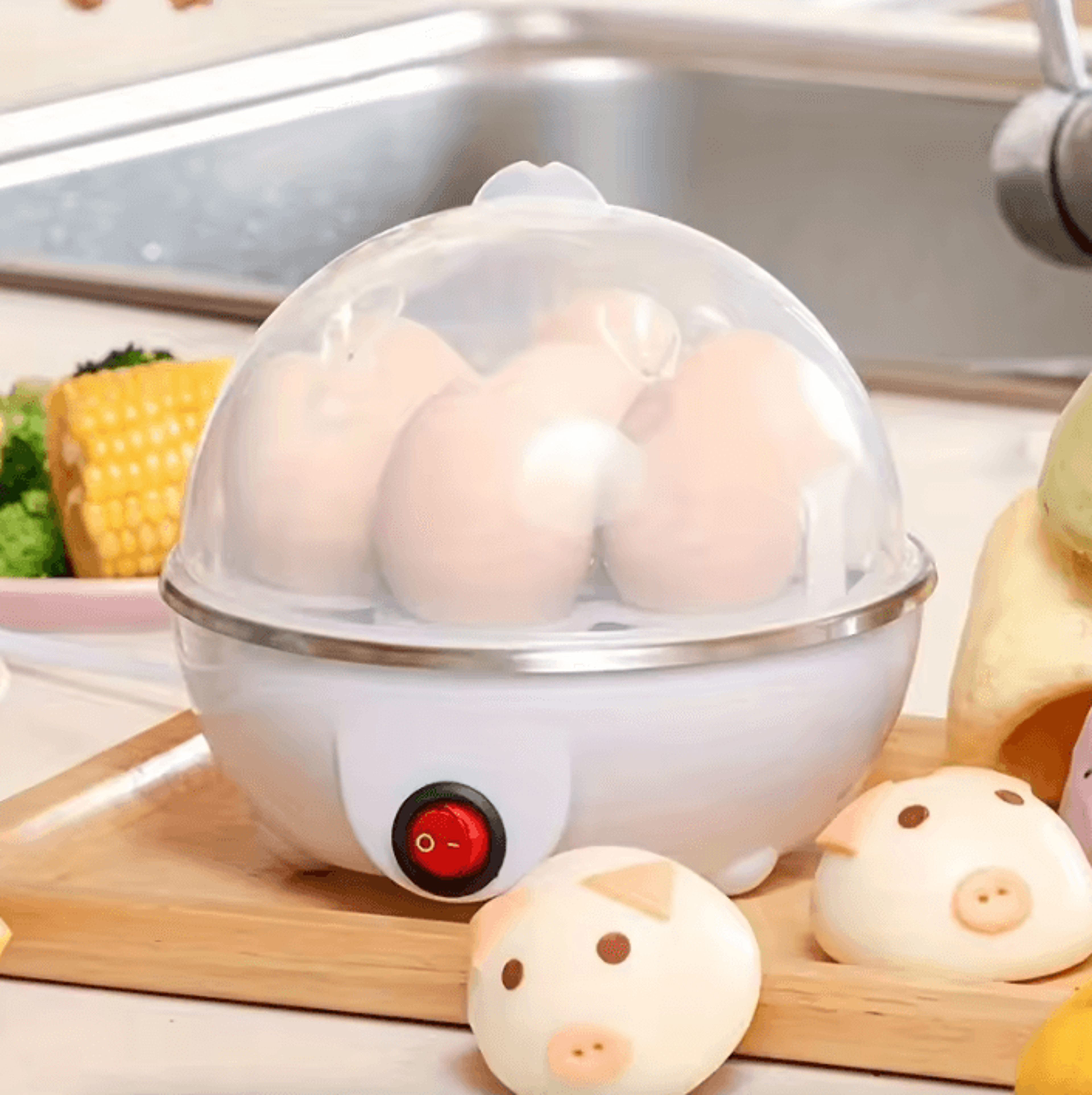 eggease 7-egg automatic electric cooker and steamer