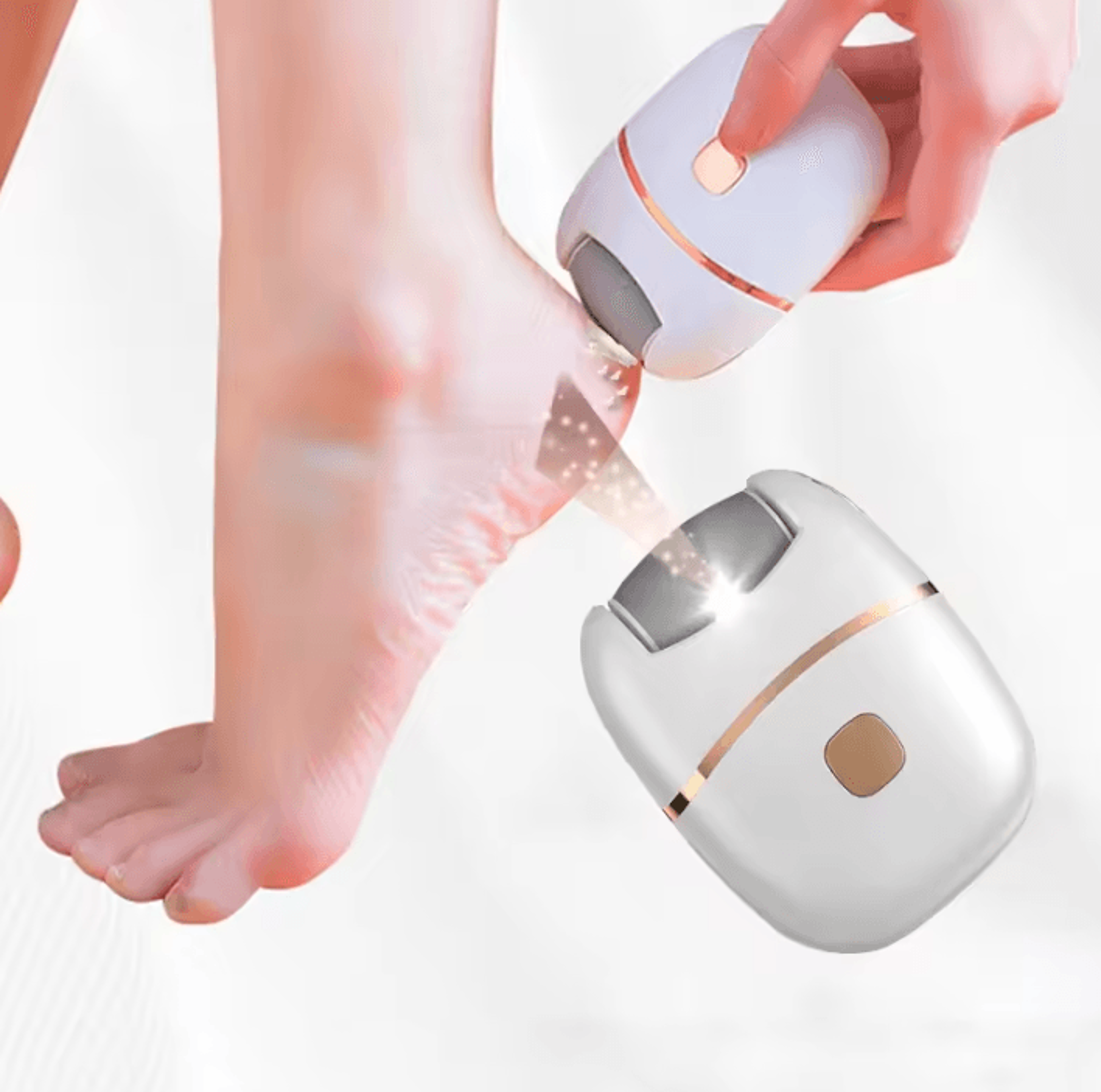 heelrenew rechargeable electric foot callus grinder with dual grinding heads