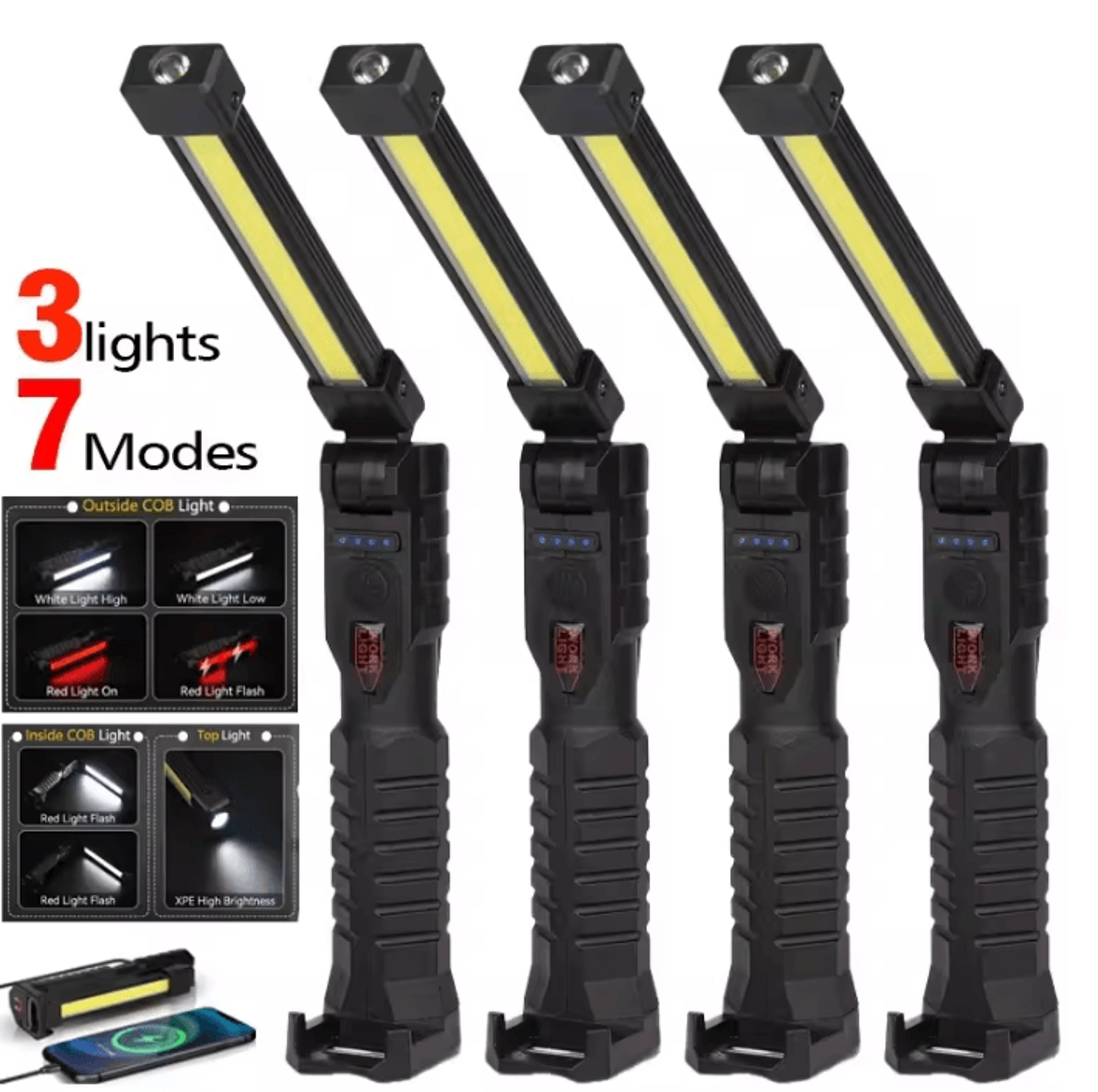 flexbeam 7-mode foldable cob magnetic work light