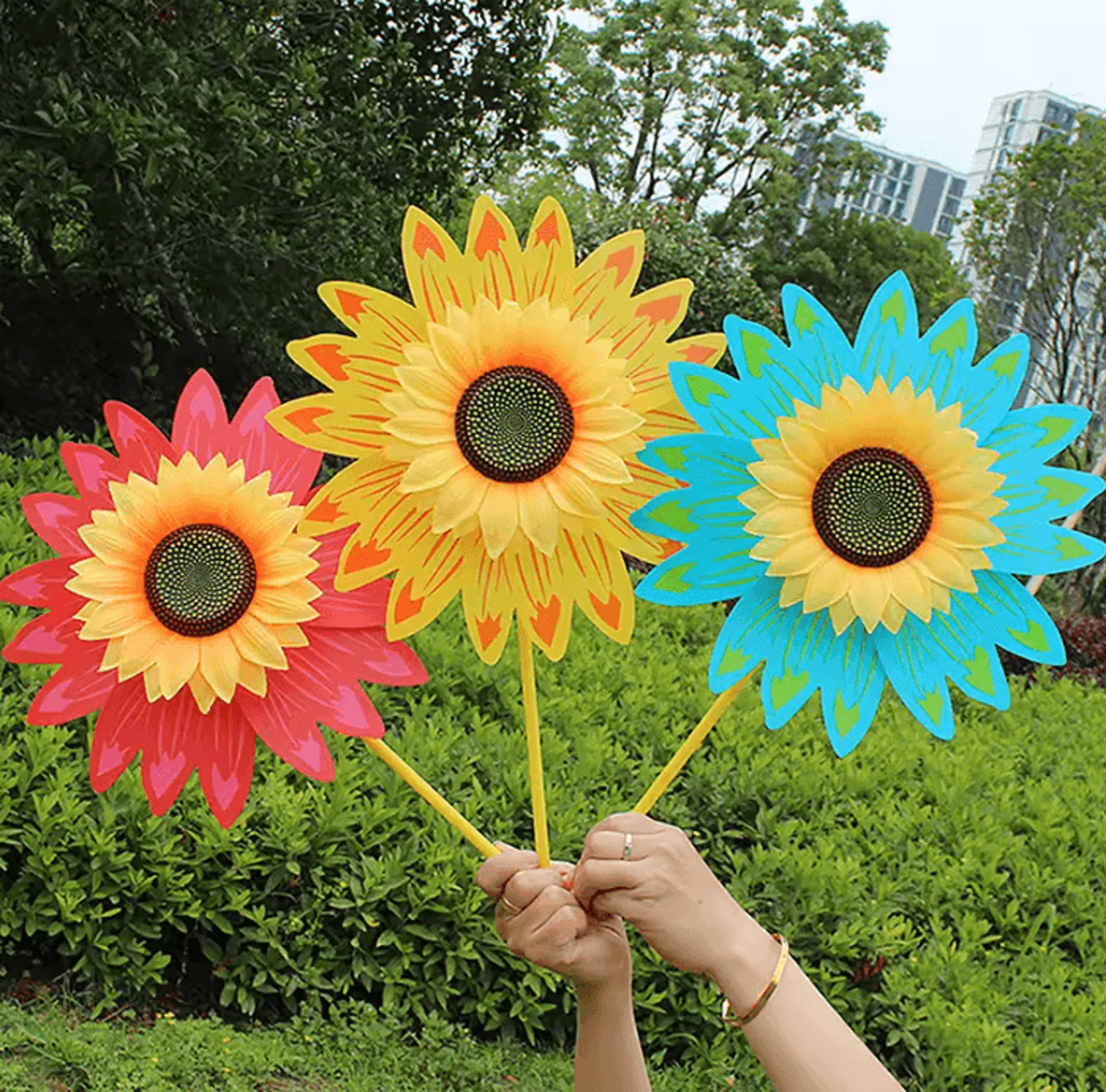 sunbloom 3d sunflower garden wind spinner