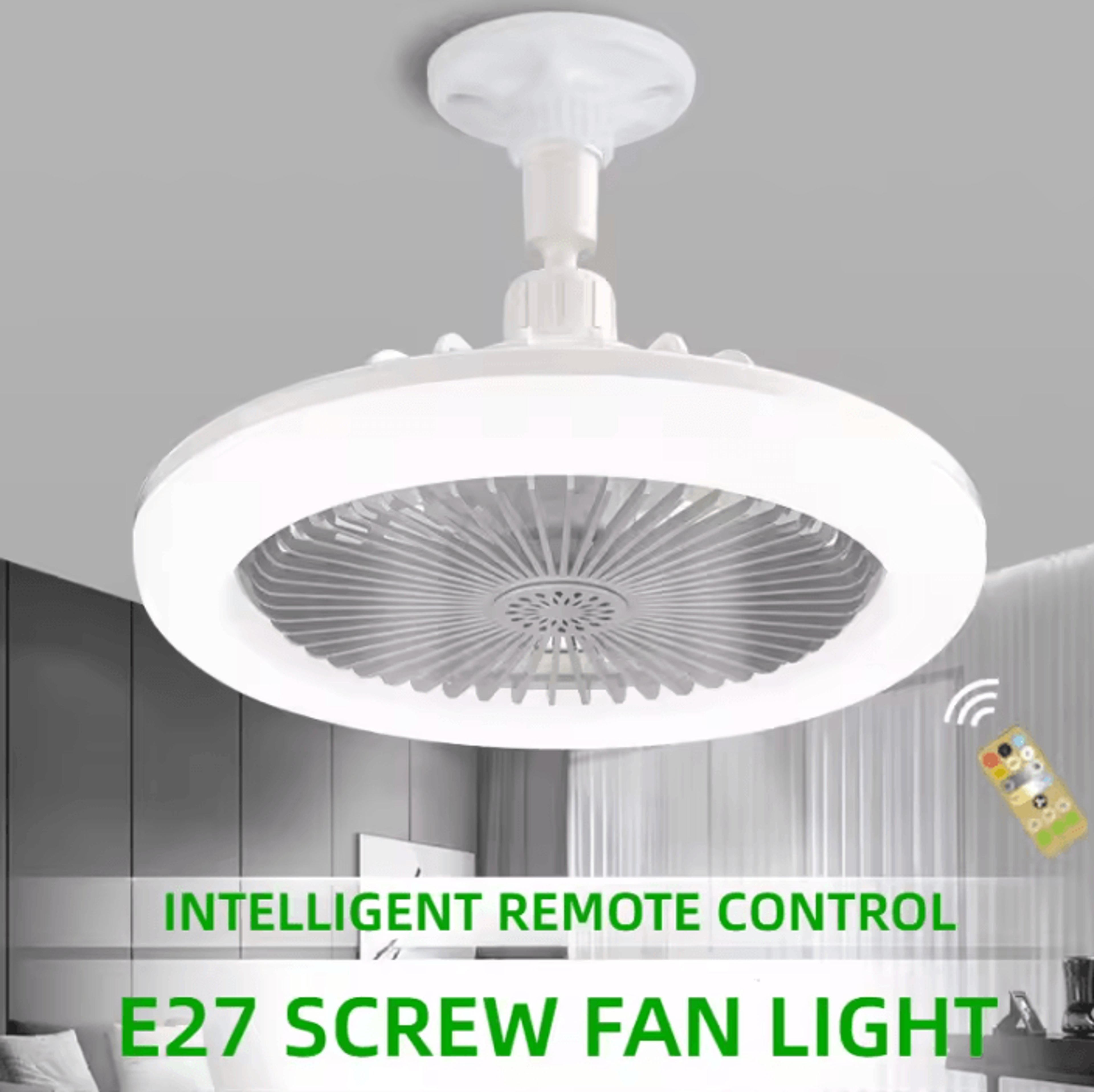 aeroglow 3-in-1 rotatable e27 ceiling fan light