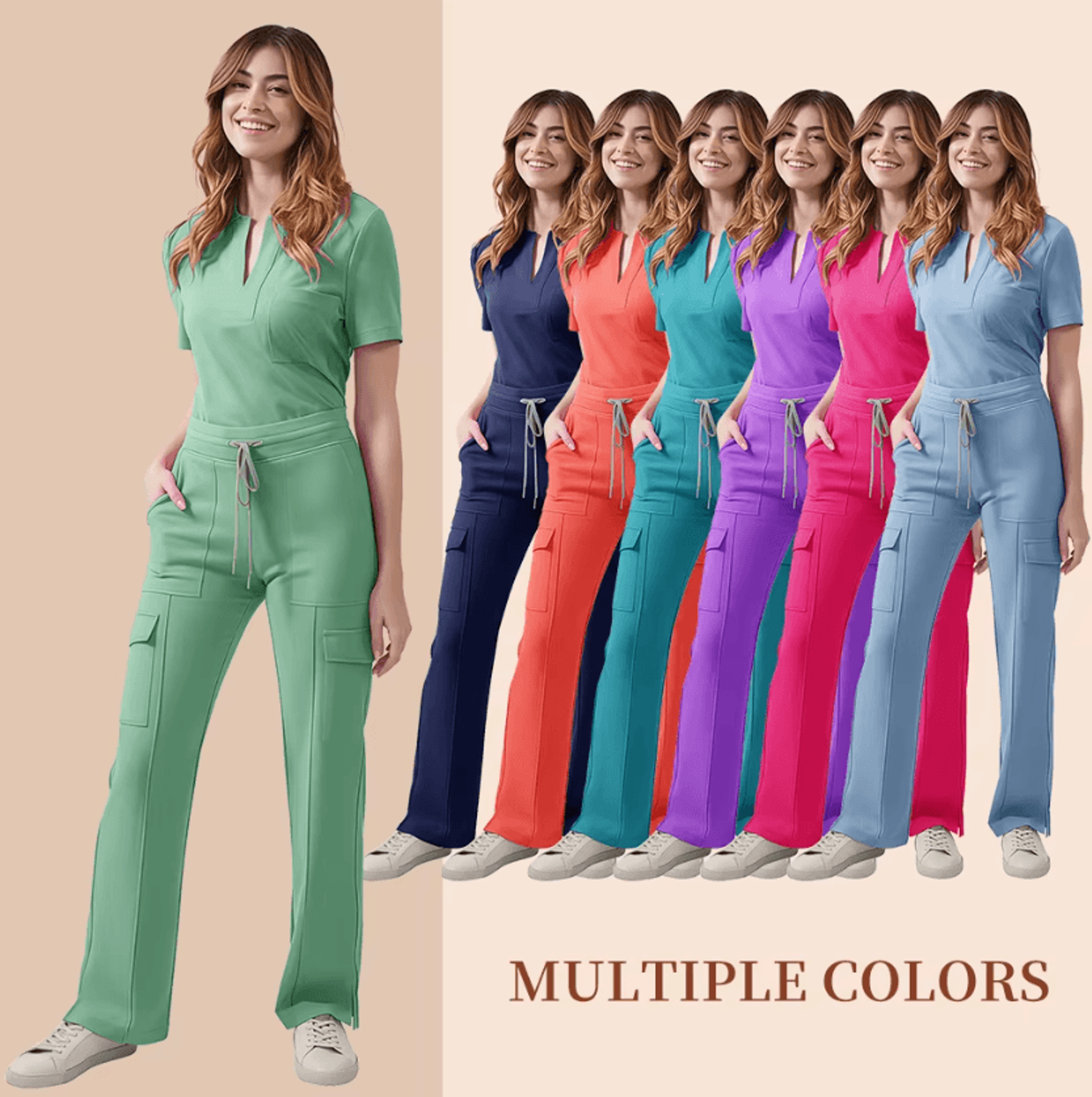 careflex women's 2-piece medical scrub set with pockets