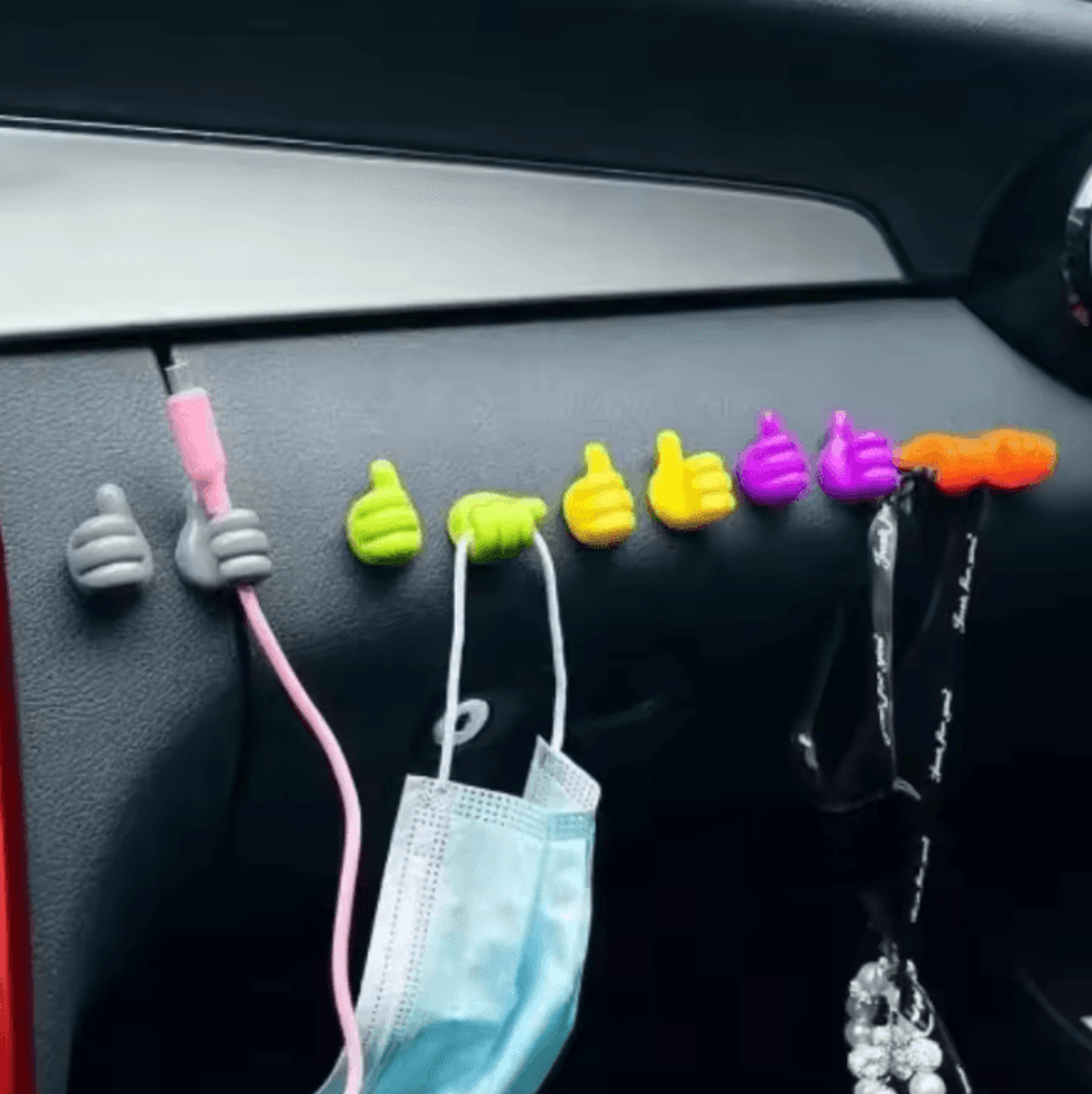 gripmate 2pcs self-adhesive mini hand hook cable and glasses organizer