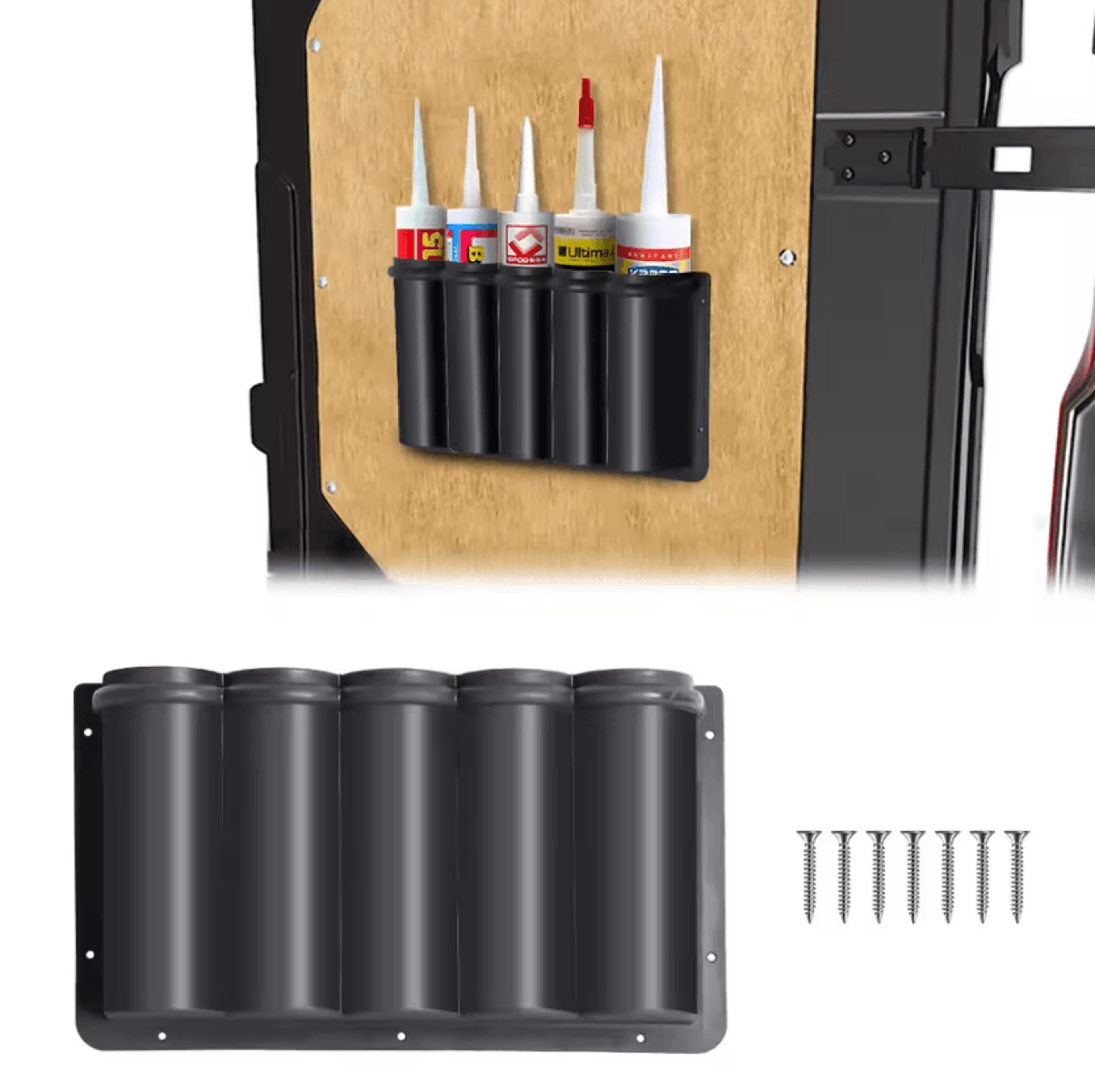 sealrack 5-tube silicone sealant holder for workshop and garage storage