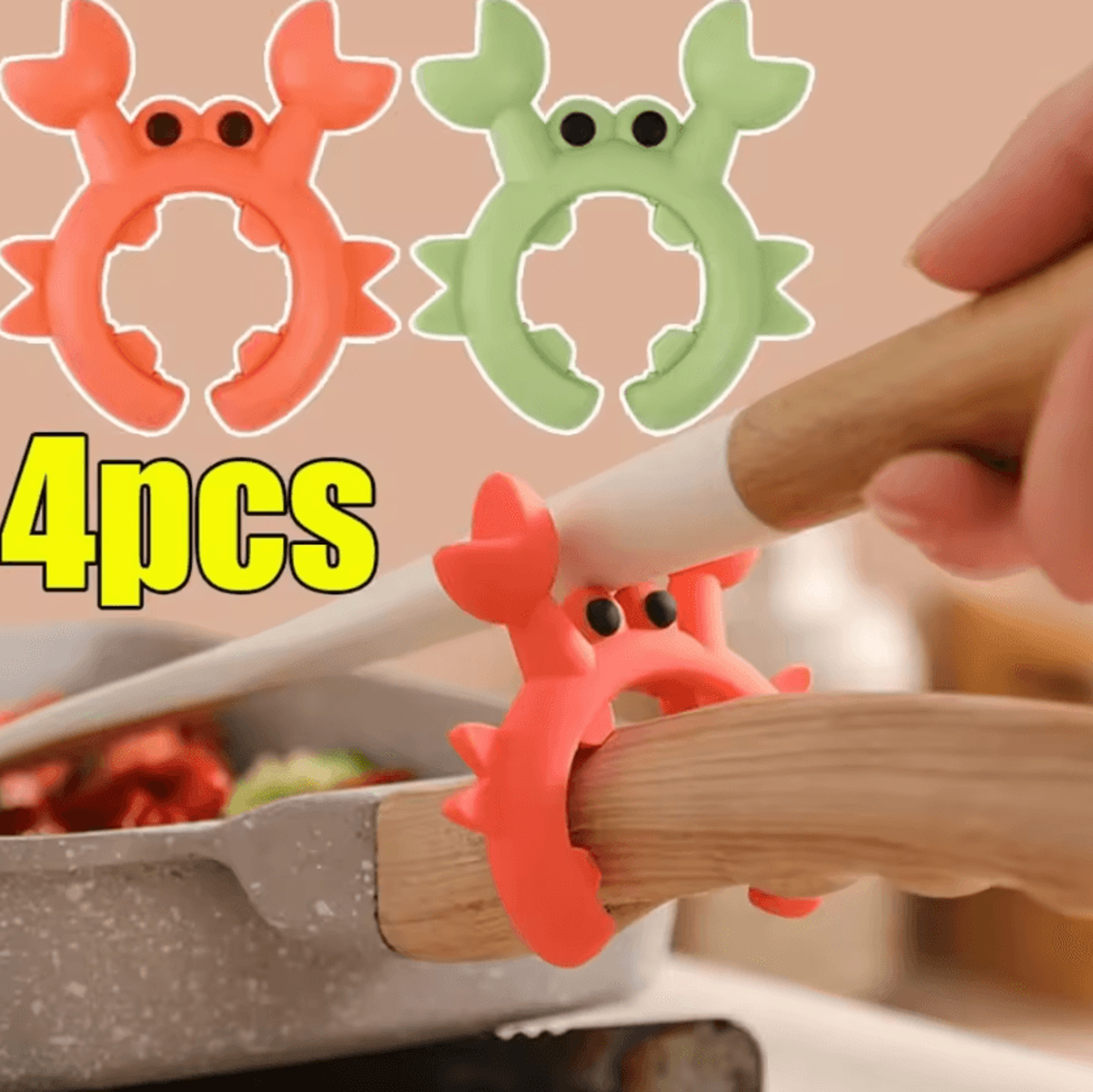 crabgrip silicone pot clip and spatula holder for convenient kitchen cooking