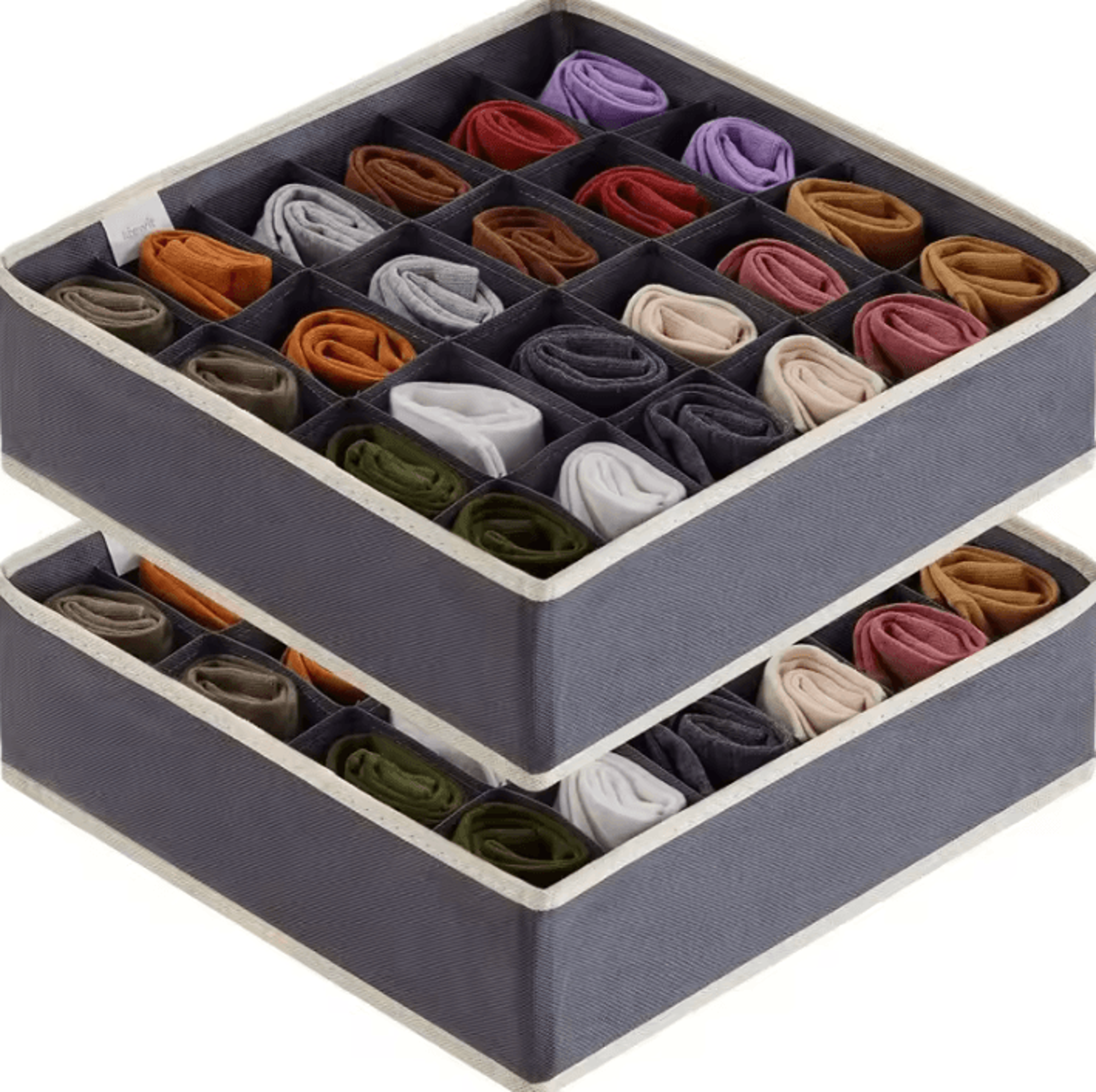 tidynest foldable sock and underwear drawer organizer for space-saving closet storage