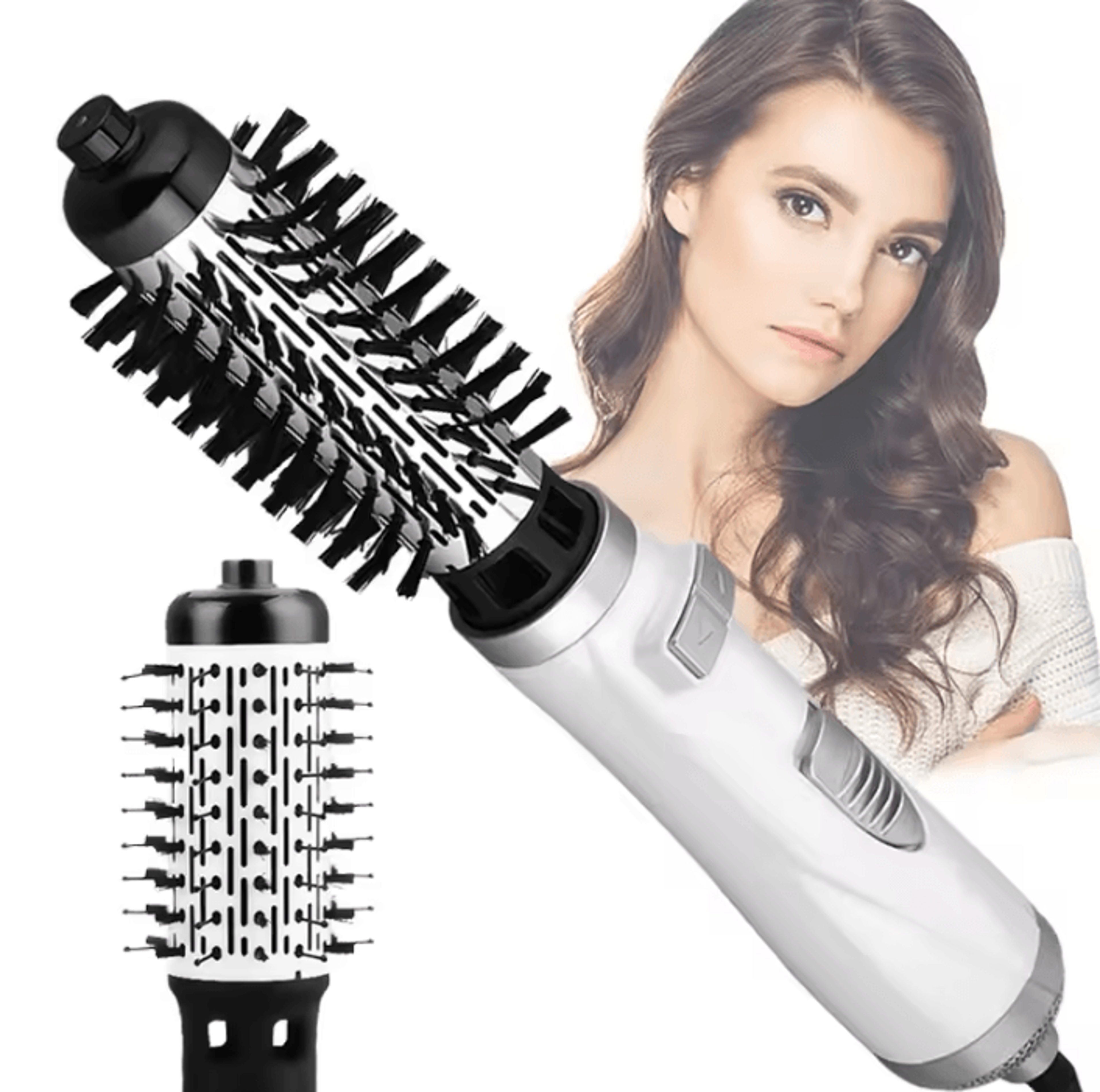 styleviva 2-in-1 rotating hot air brush hair dryer with ceramic styling and negative ion technology
