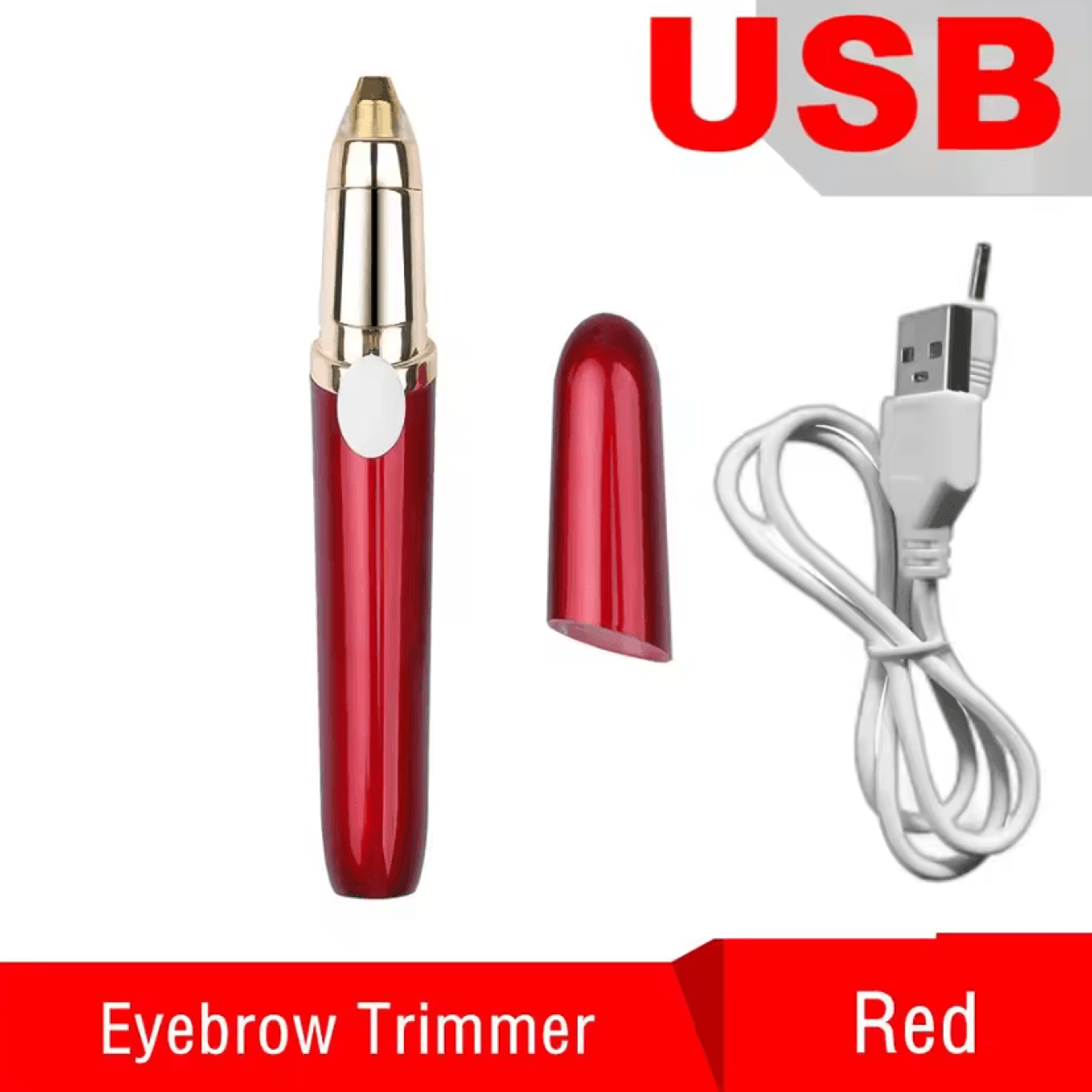 browluxe mini lipstick electric eyebrow trimmer with usb rechargeable design