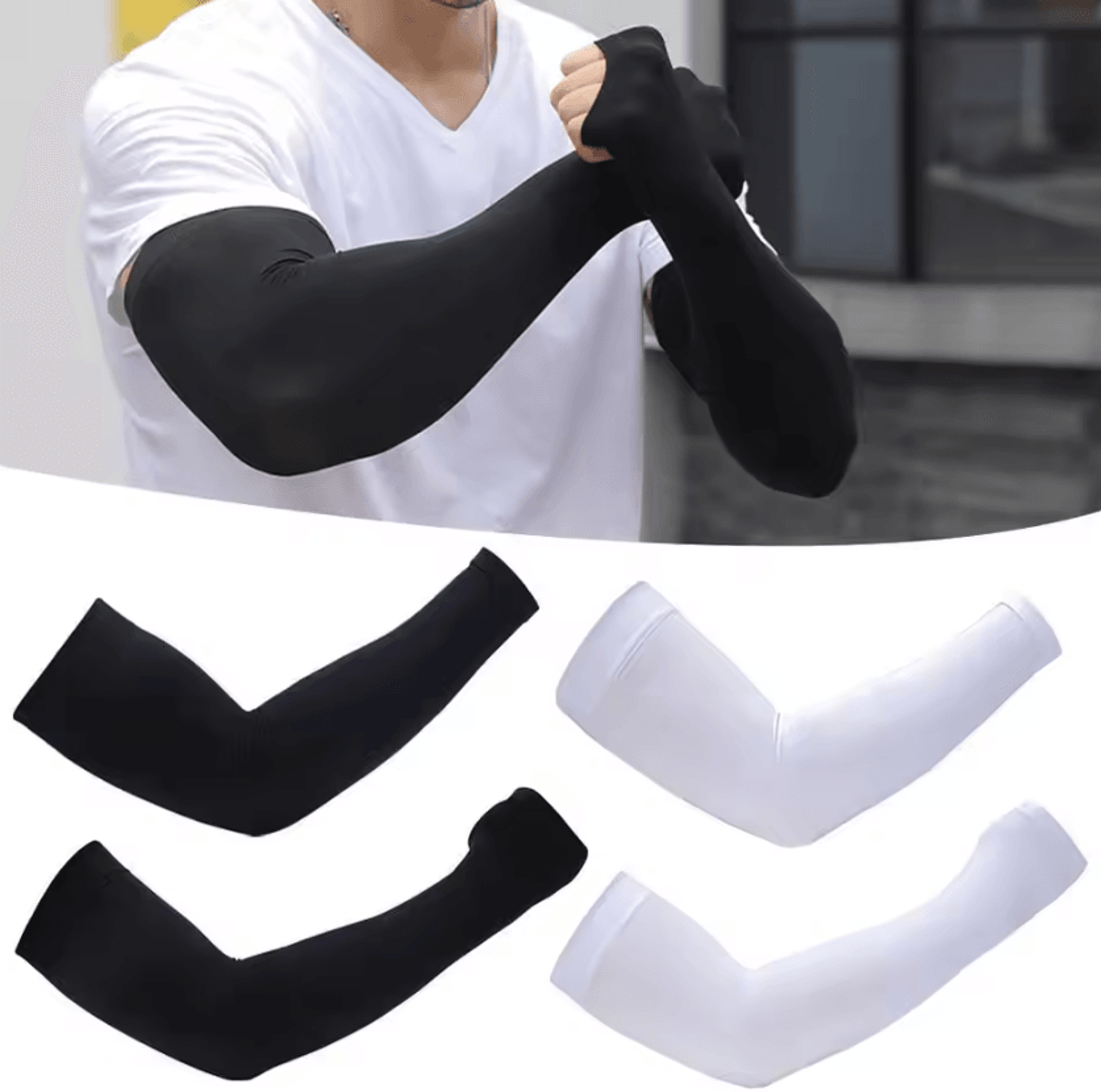 sunflex men's plus size cooling arm sleeves with uv protection
