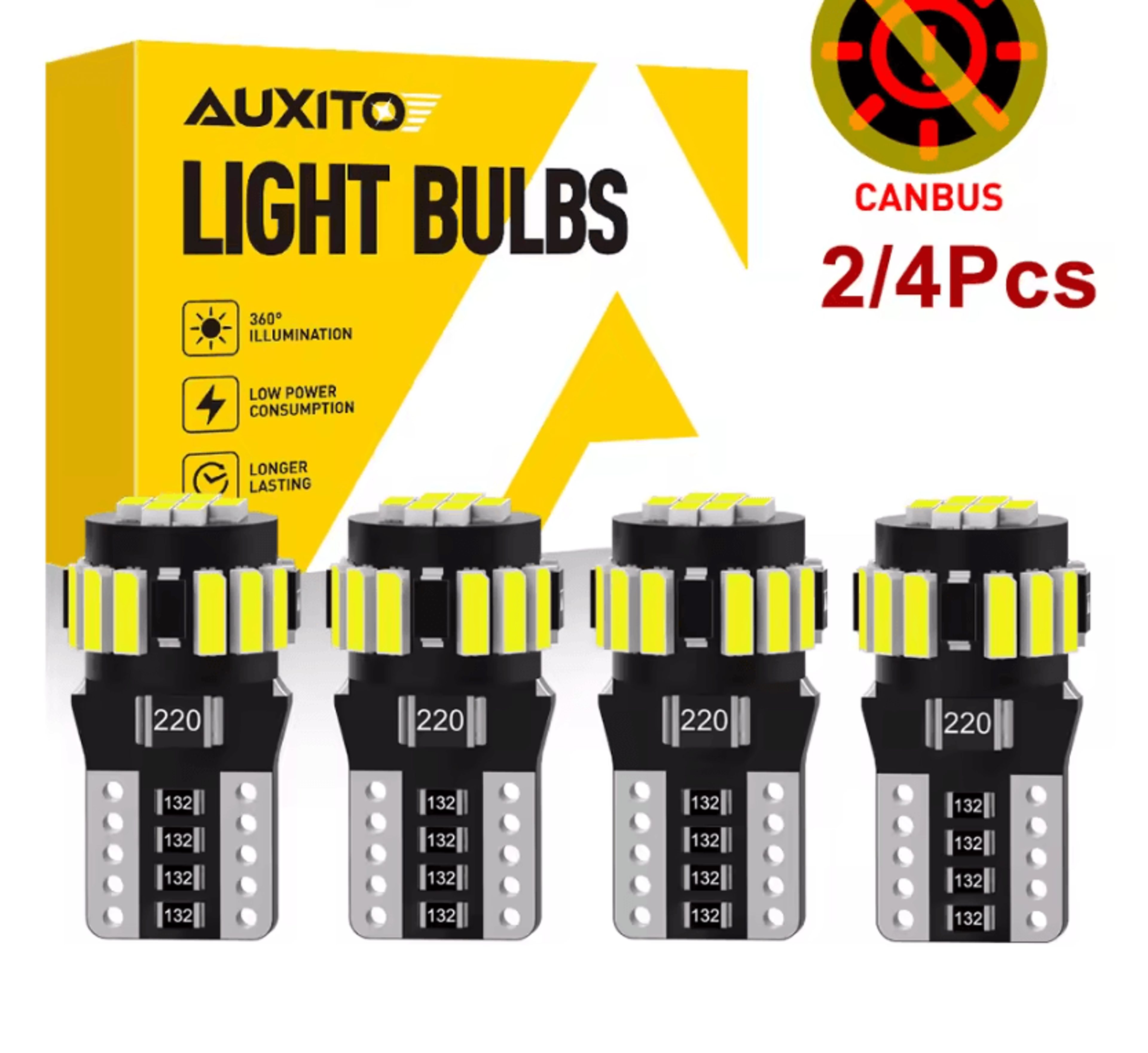 auxito brightdrive t10 w5w canbus led bulbs for car interior and parking lights