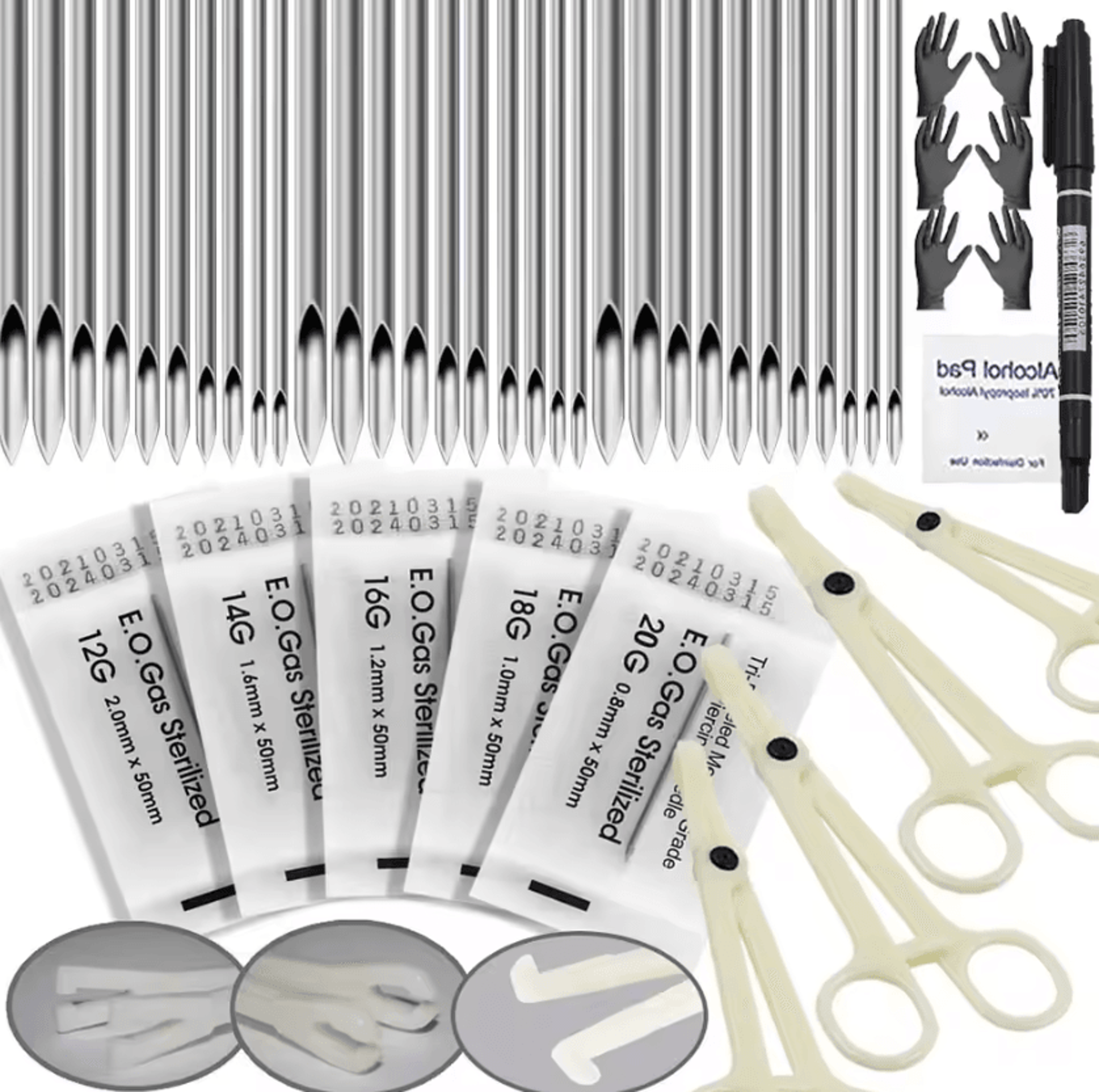 piercepro complete professional body piercing tool kit with needles and clamps